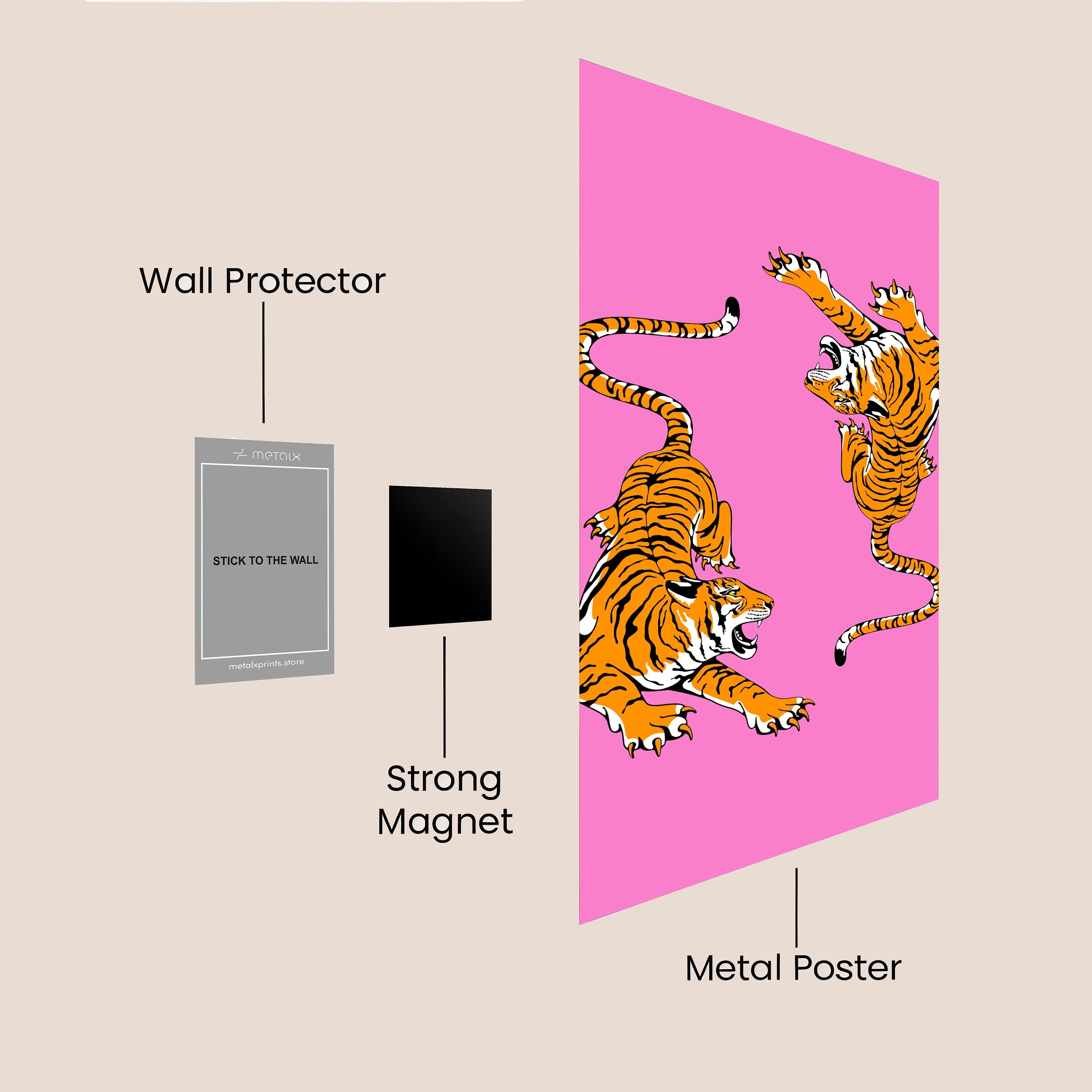 pink tiger abstract art