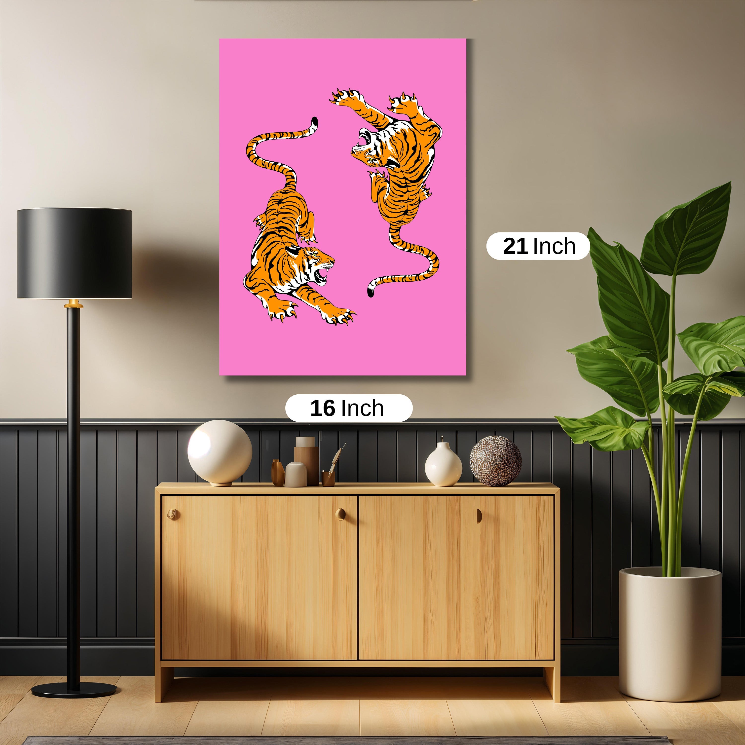 pink tiger abstract art