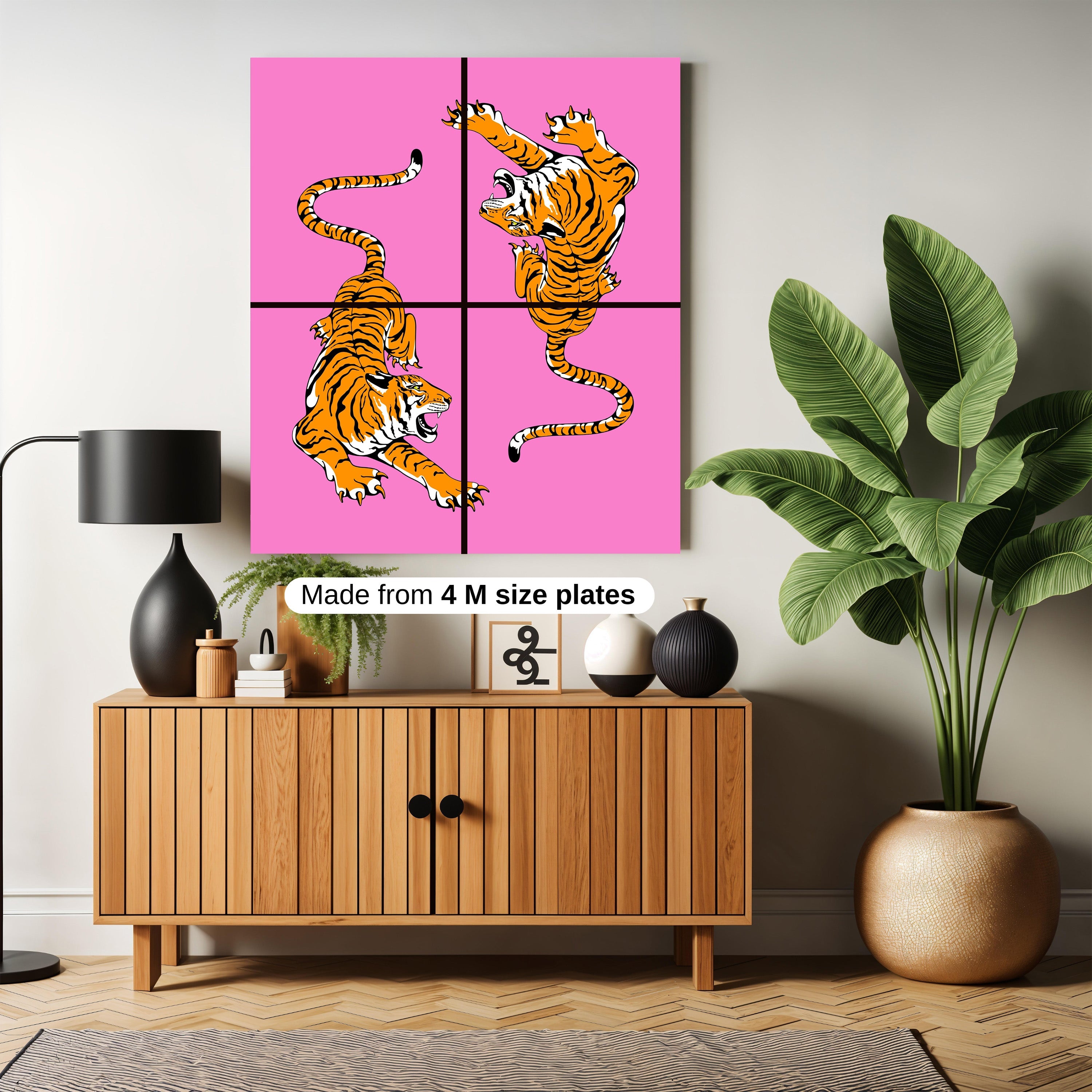 pink tiger abstract art