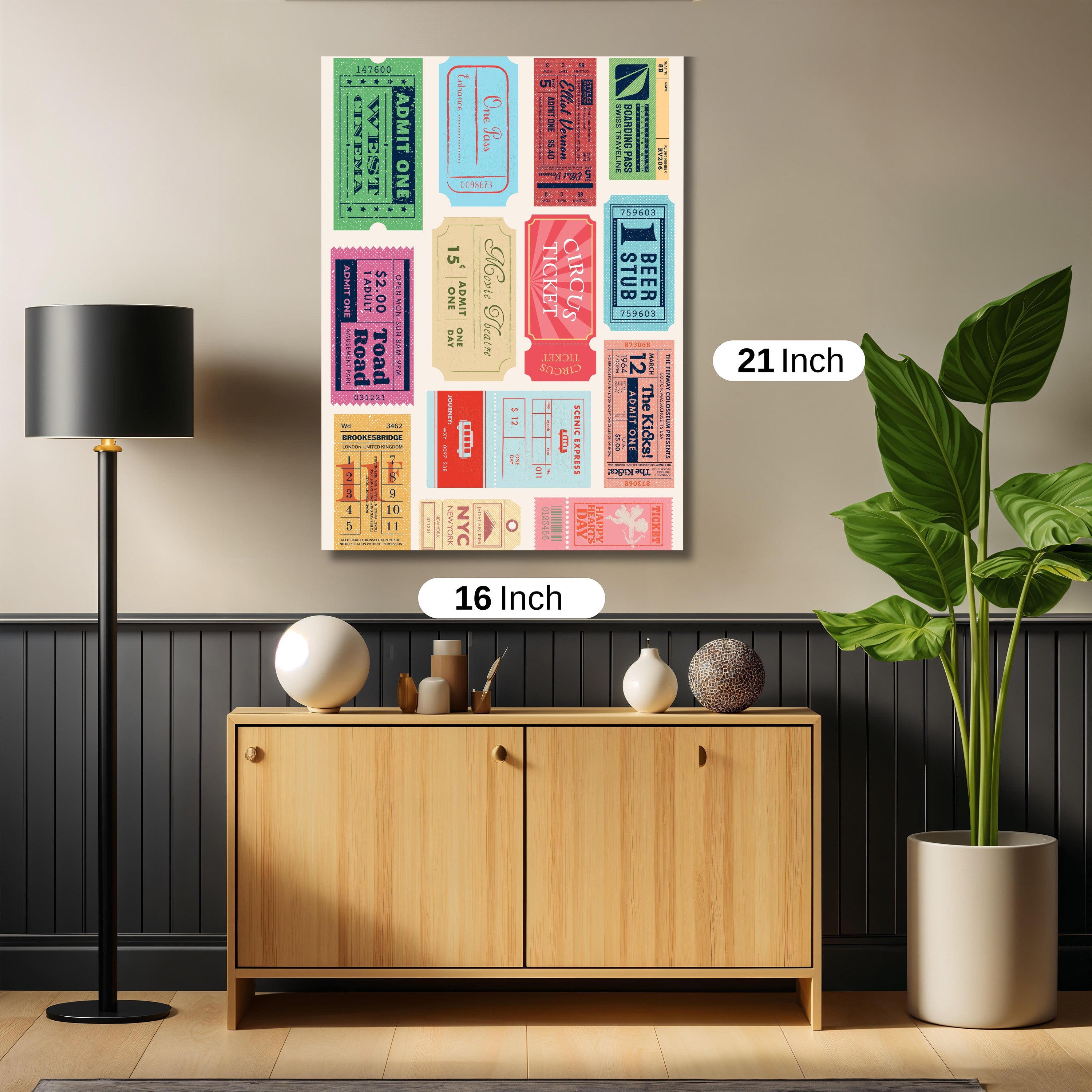Ticket wall art