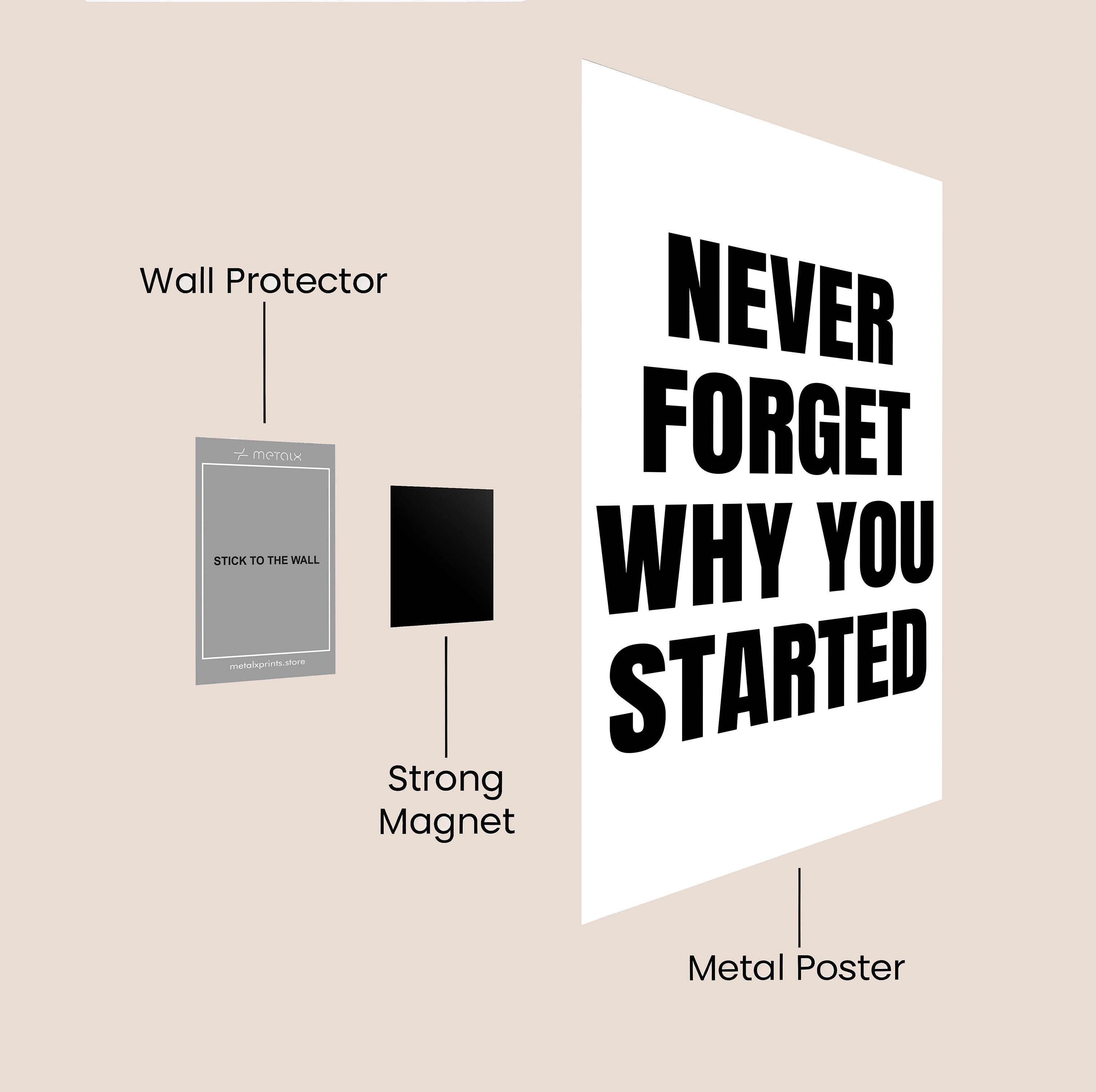 NEVER FORGET WHY YOU STARTED