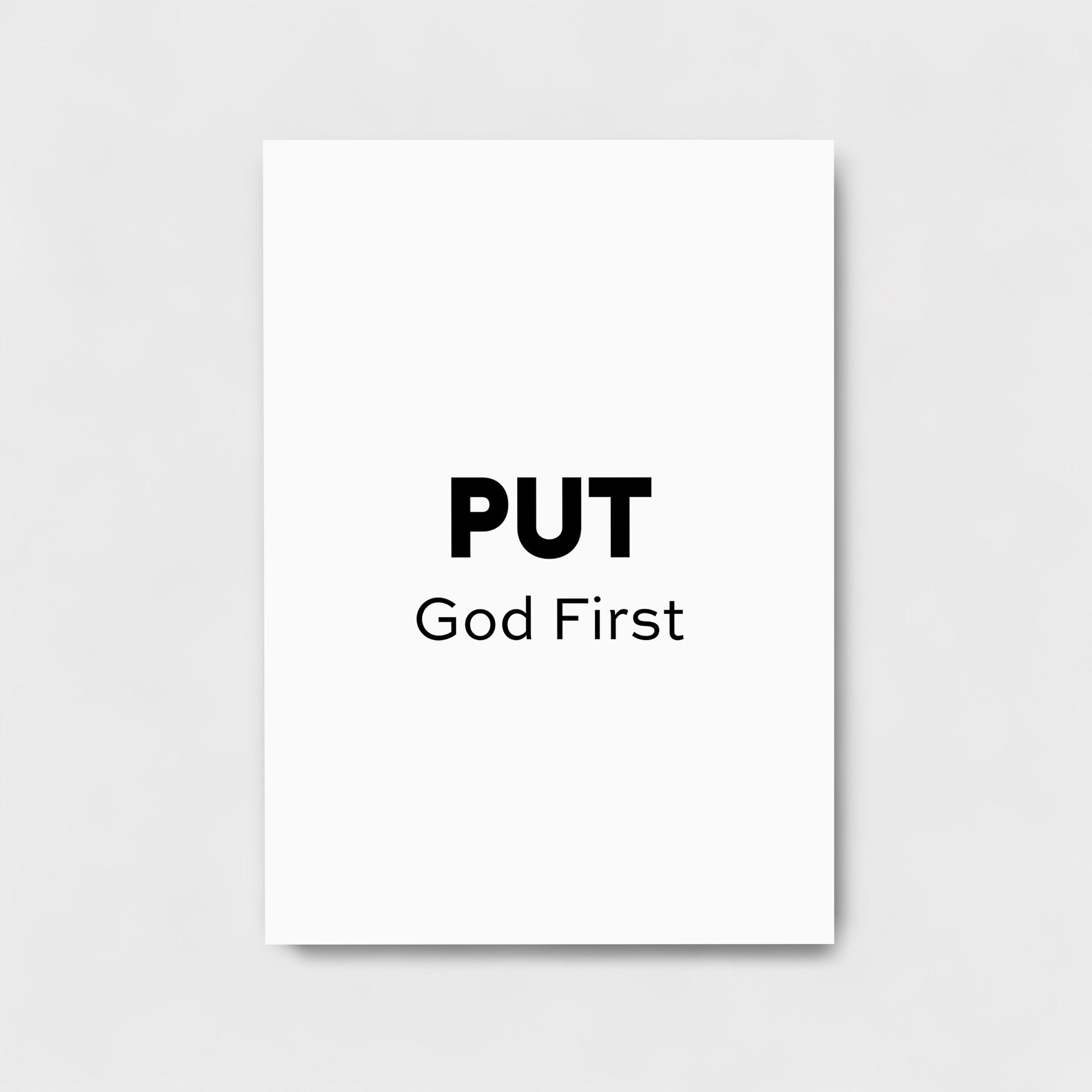 PUT GOD FIRST