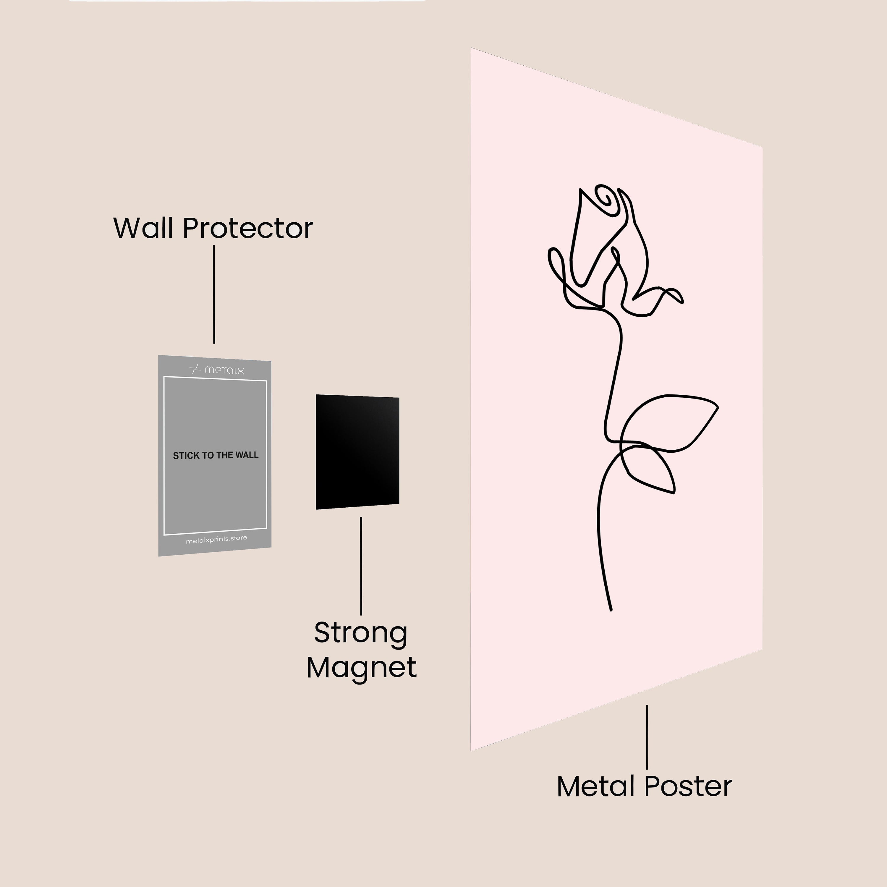 One line flower art work