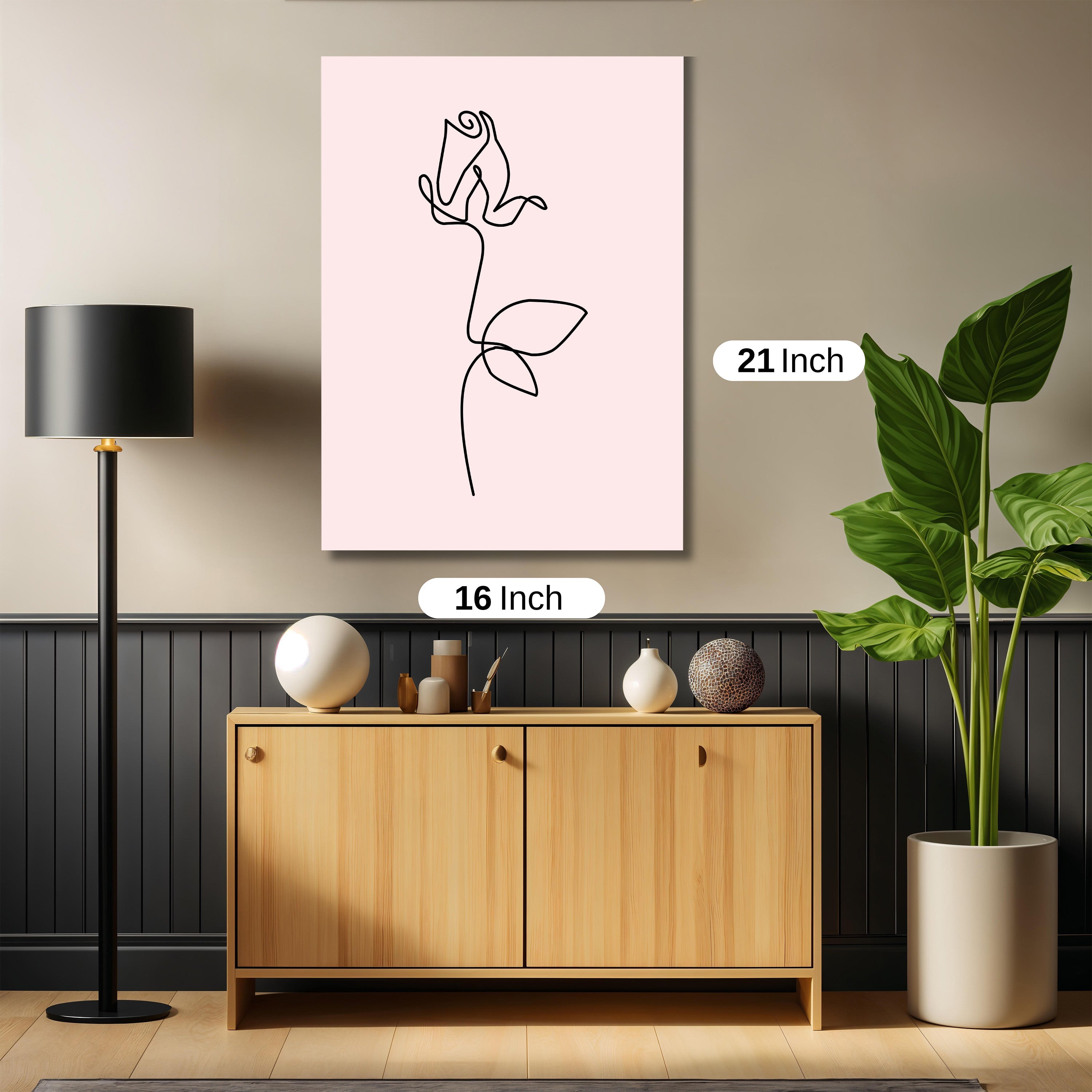 One line flower art work