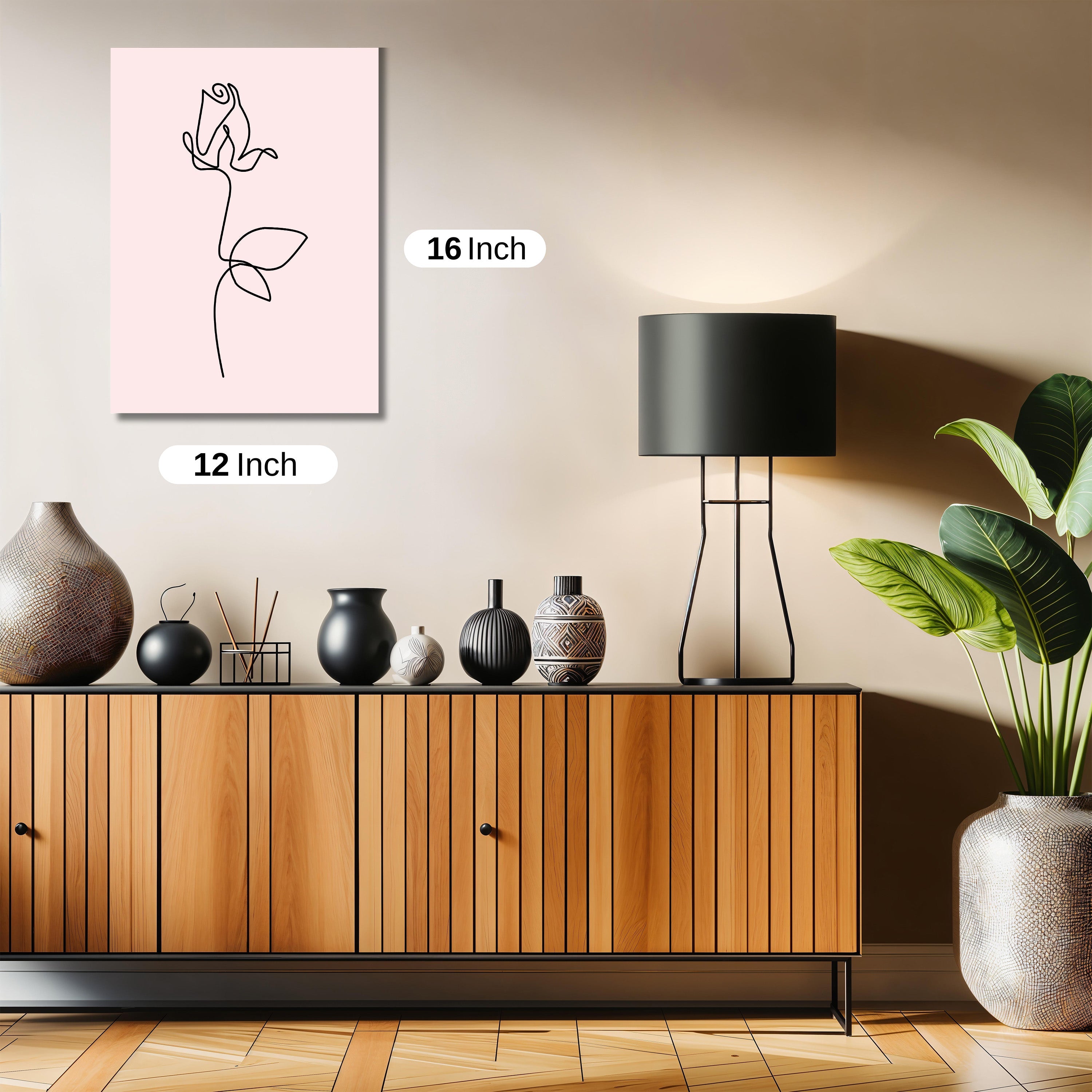 One line flower art work