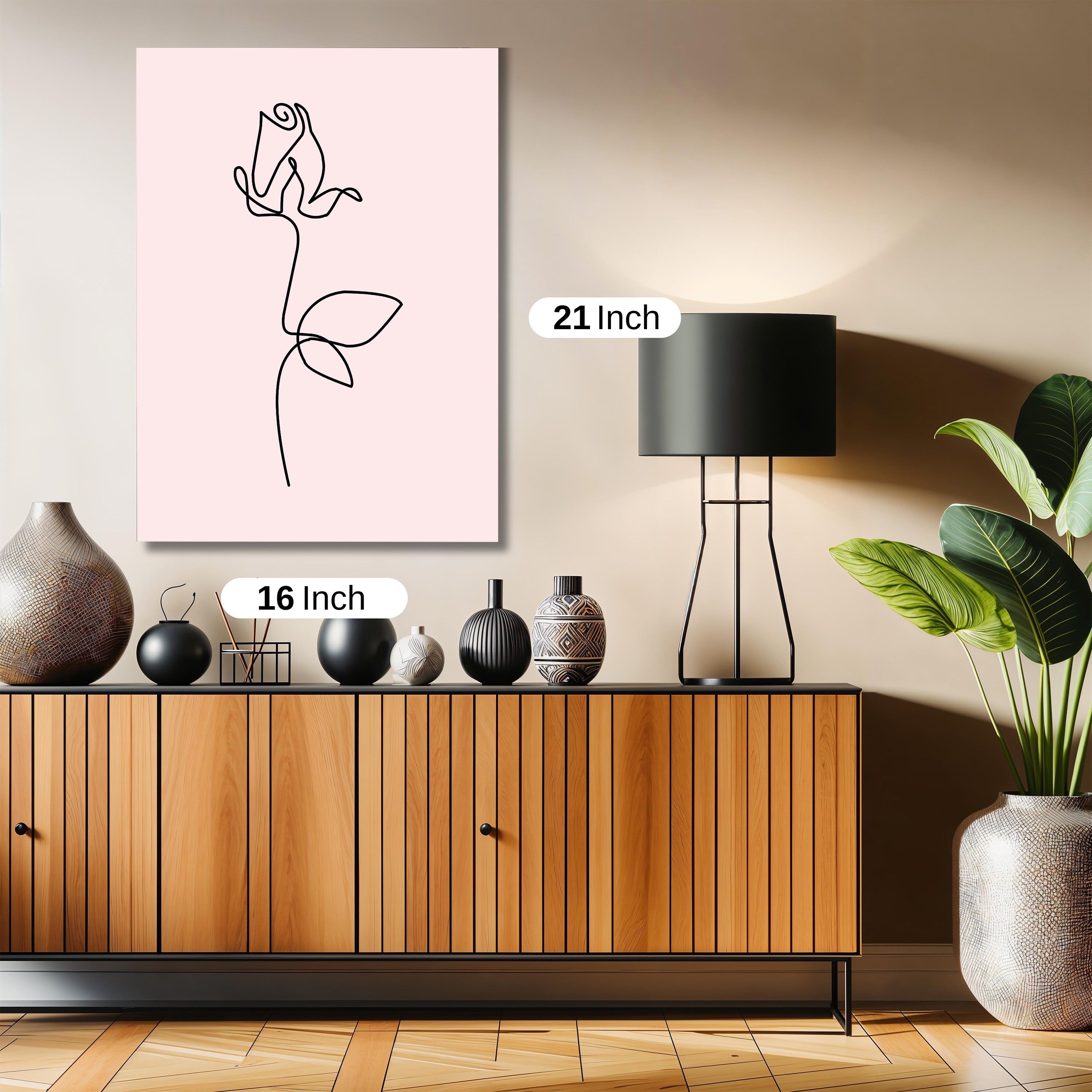 One line flower art work