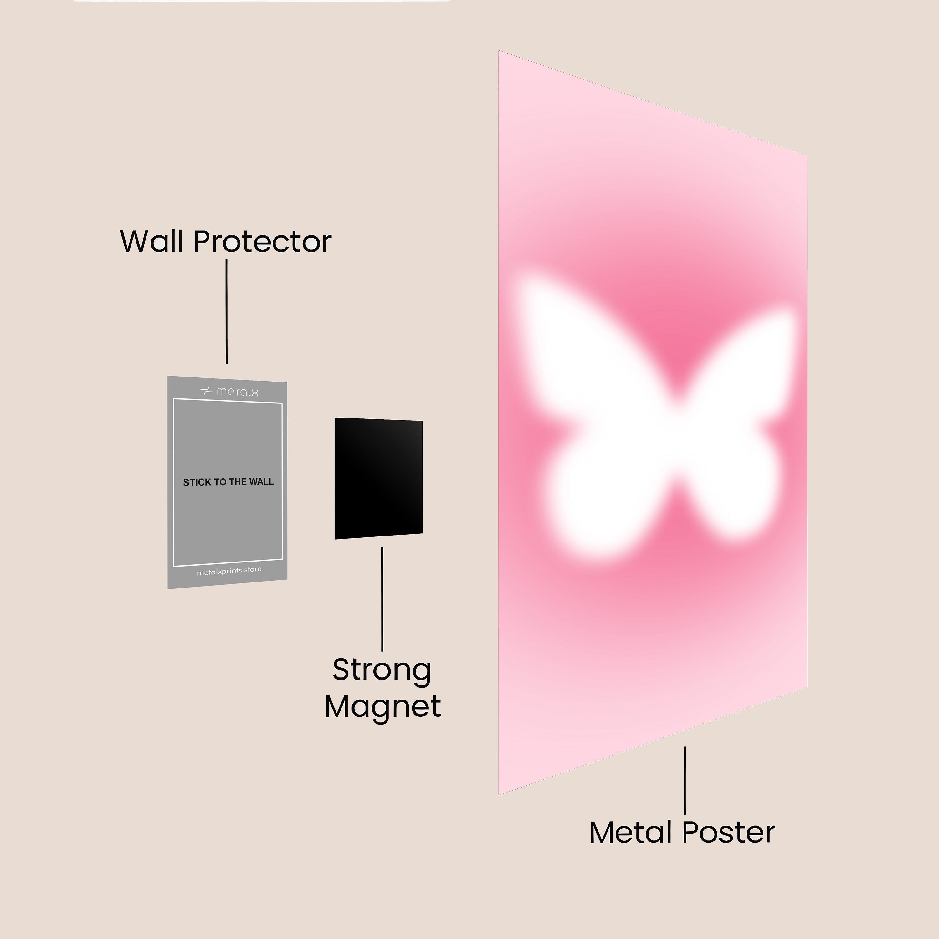 Pink butterfly art work