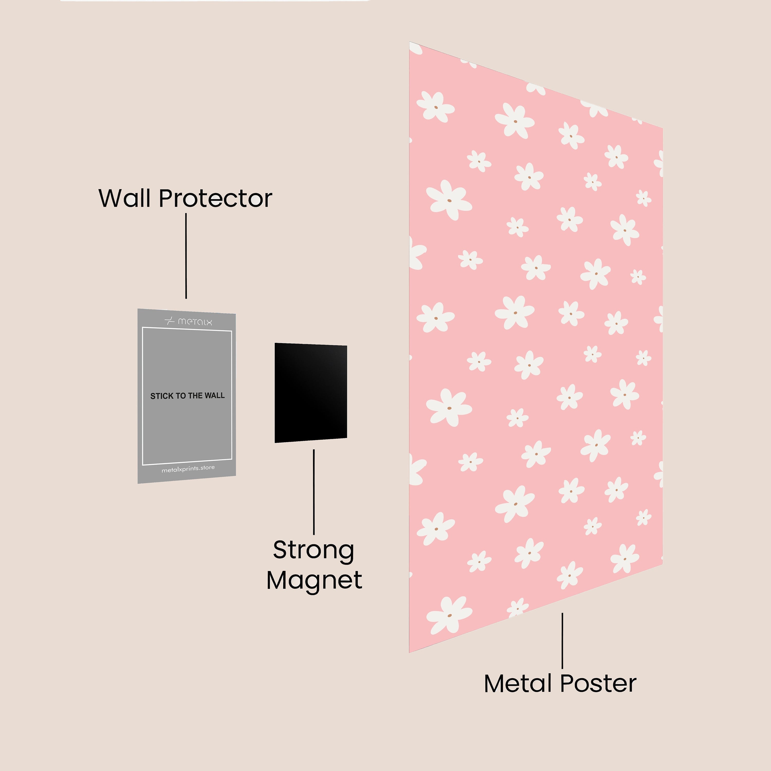 Pink floral wall art