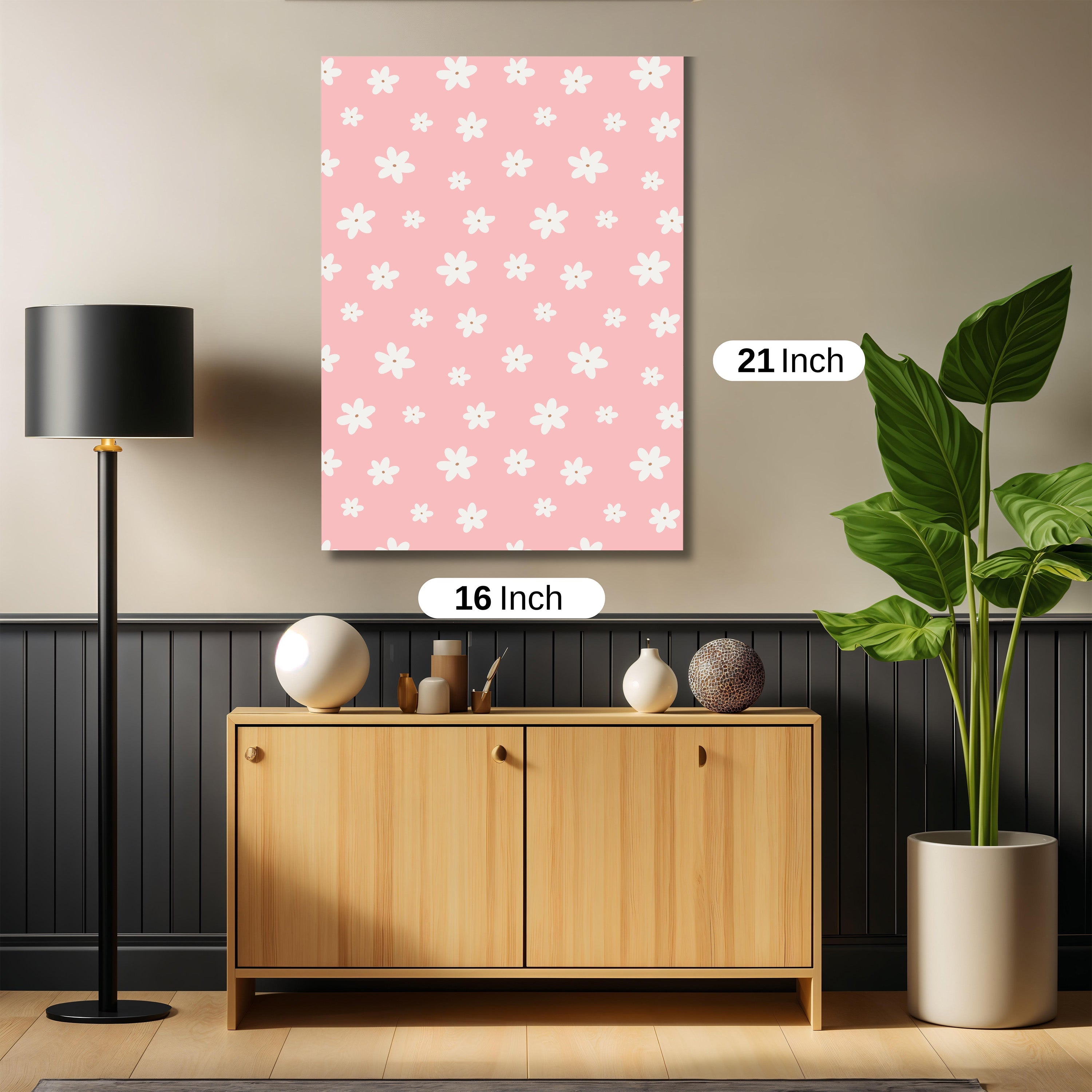 Pink floral wall art