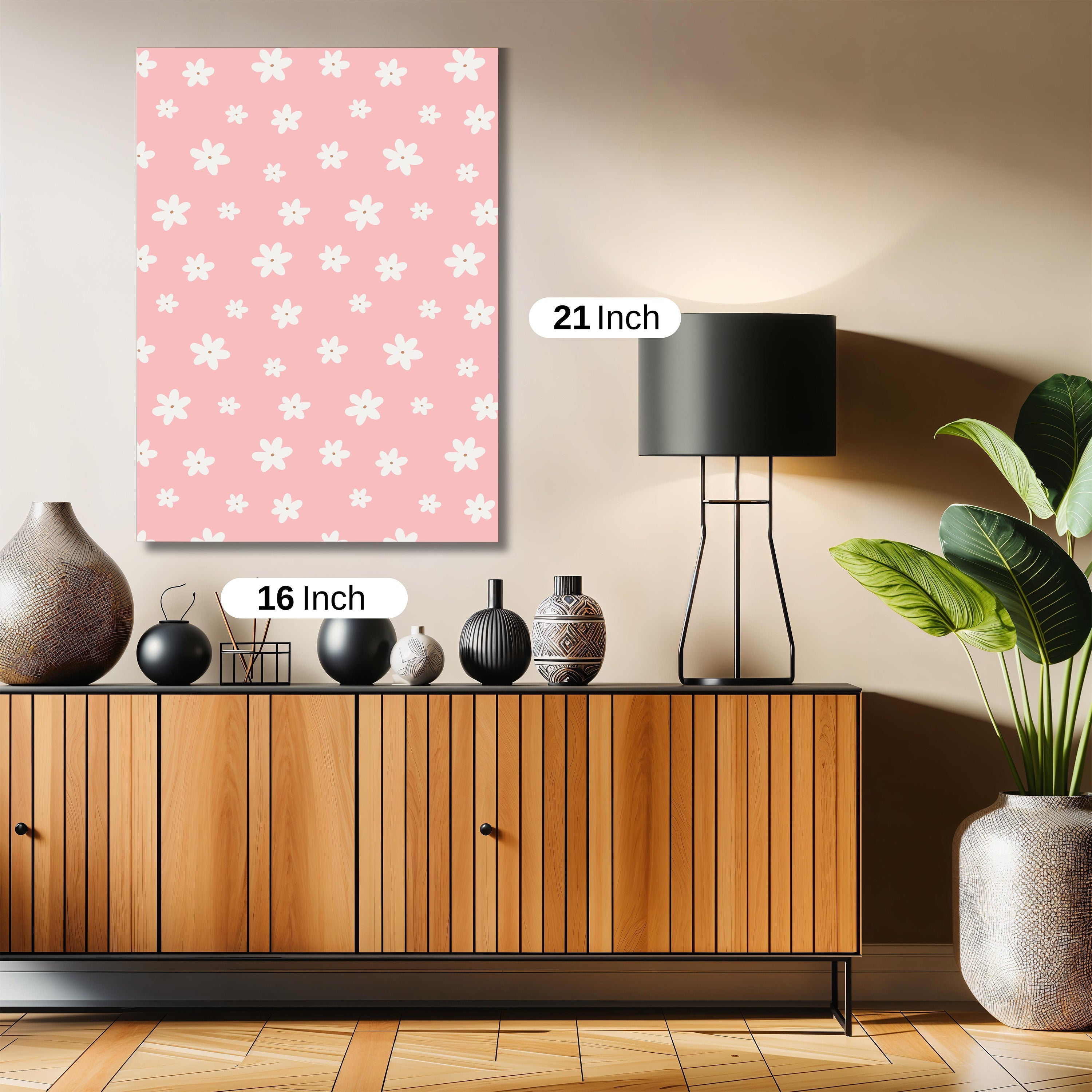 Pink floral wall art