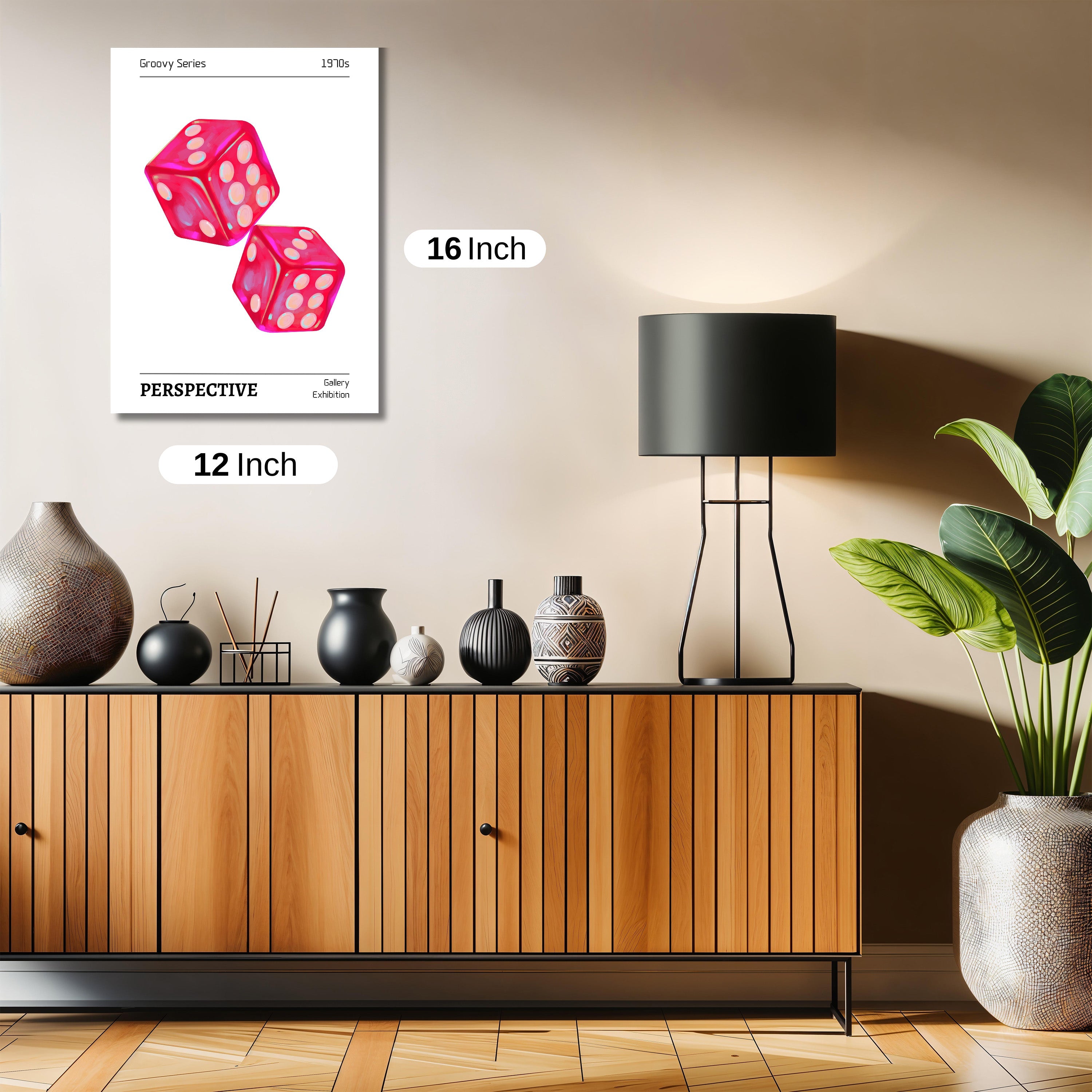 Pink dice art work