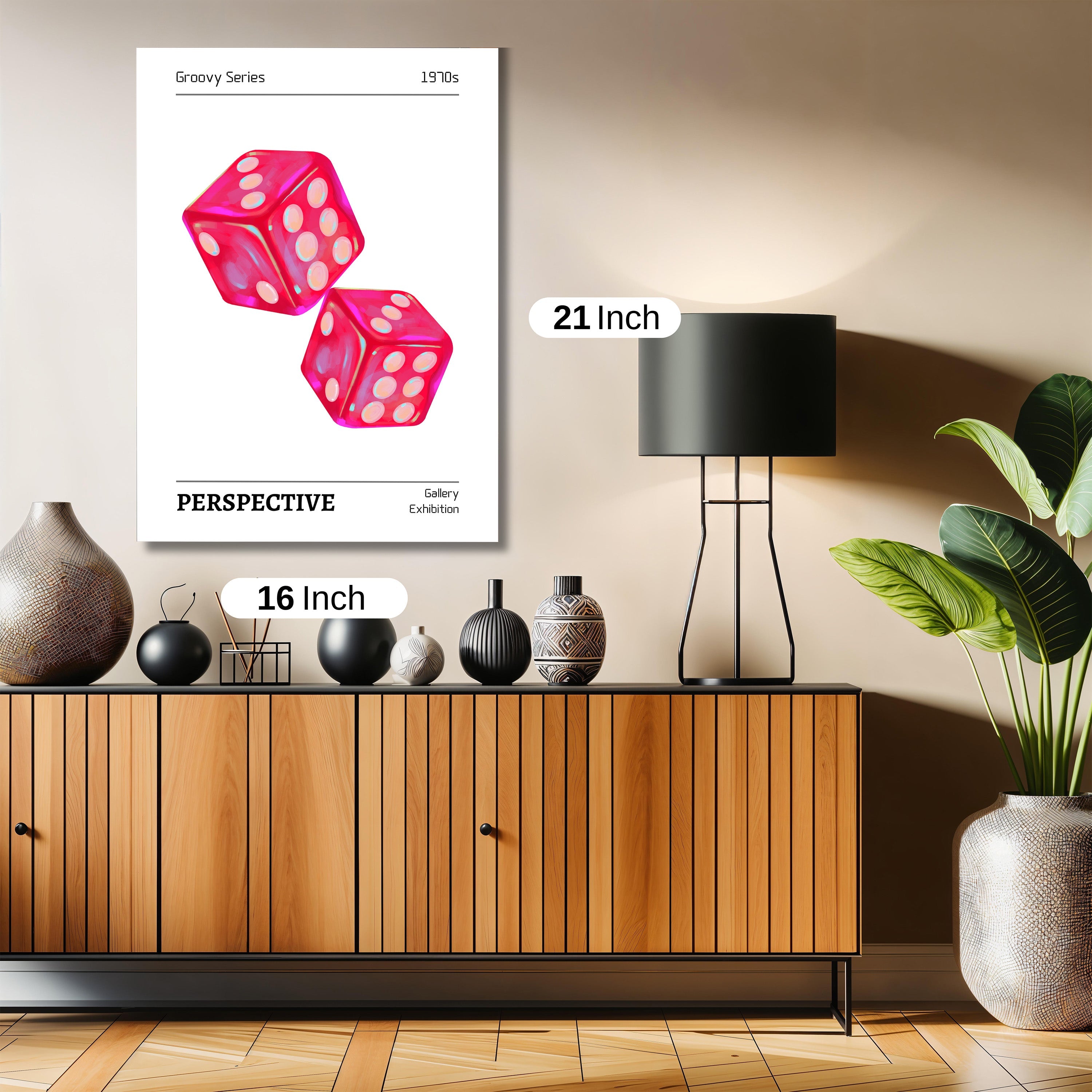 Pink dice art work