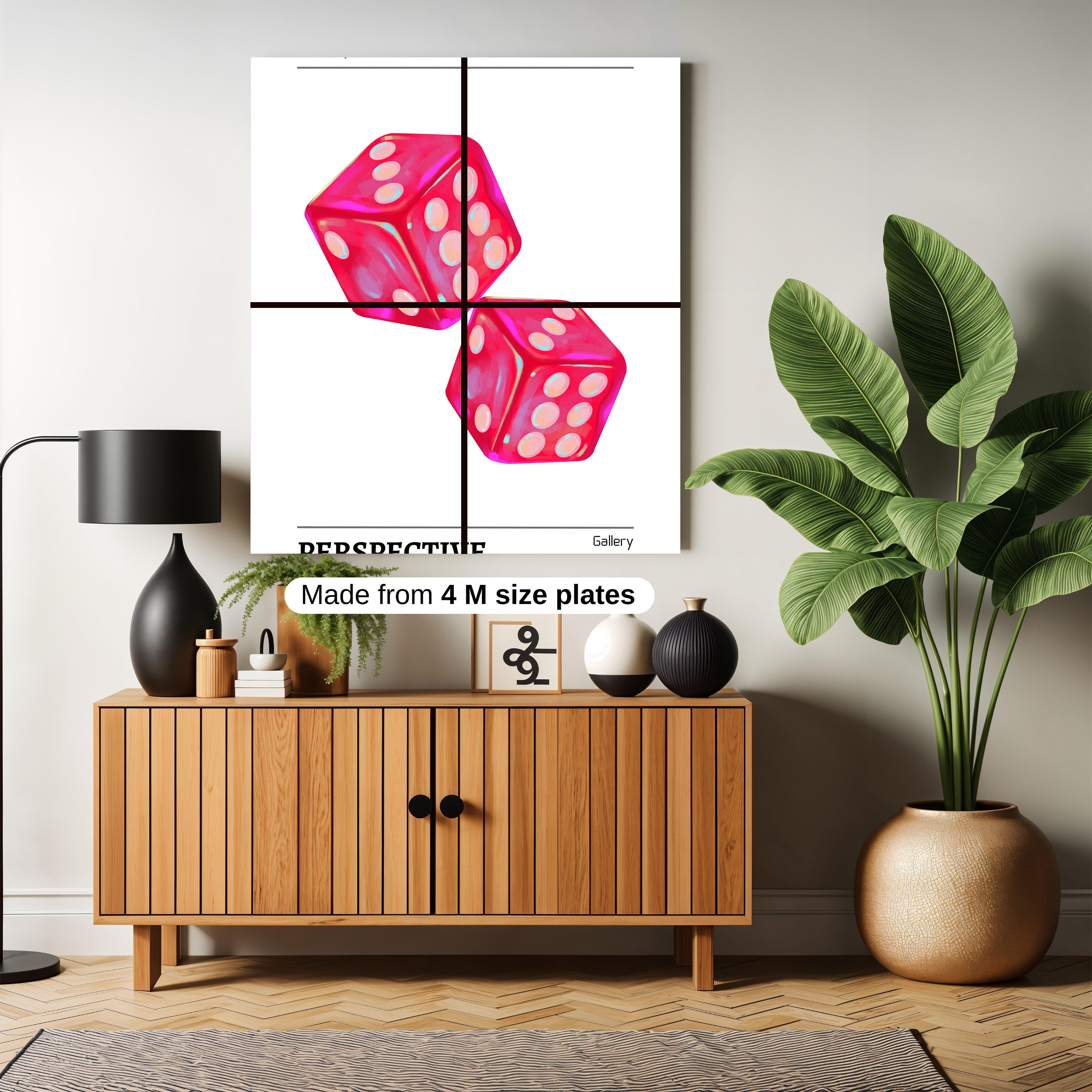 Pink dice art work