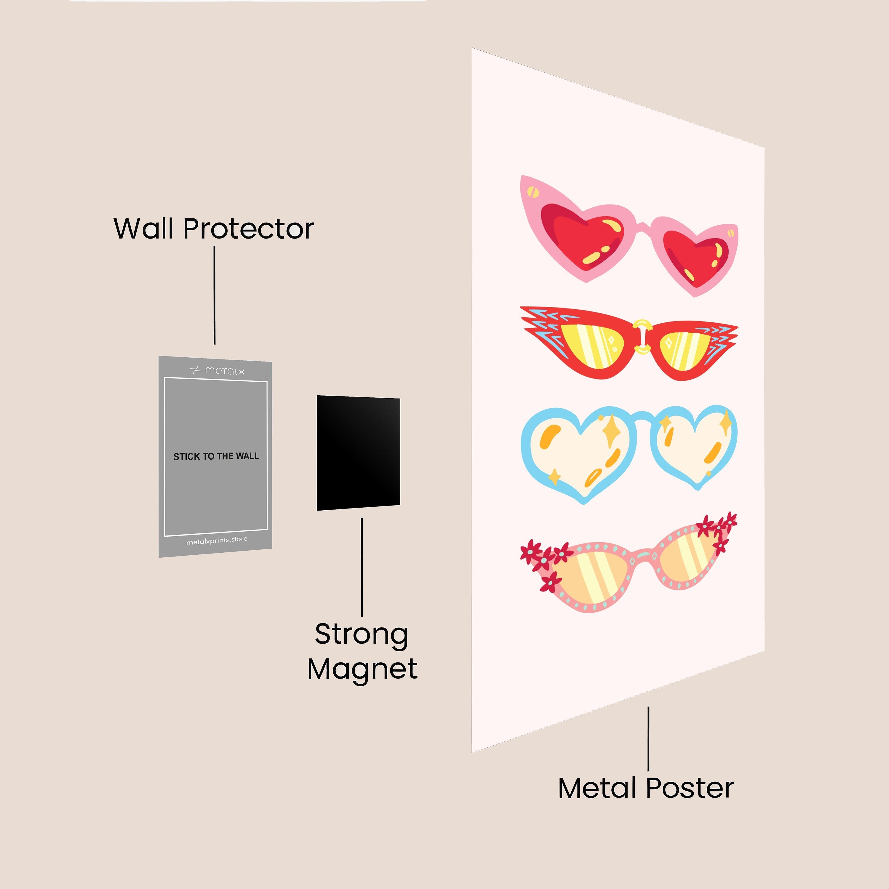 Sunglasses wall print art