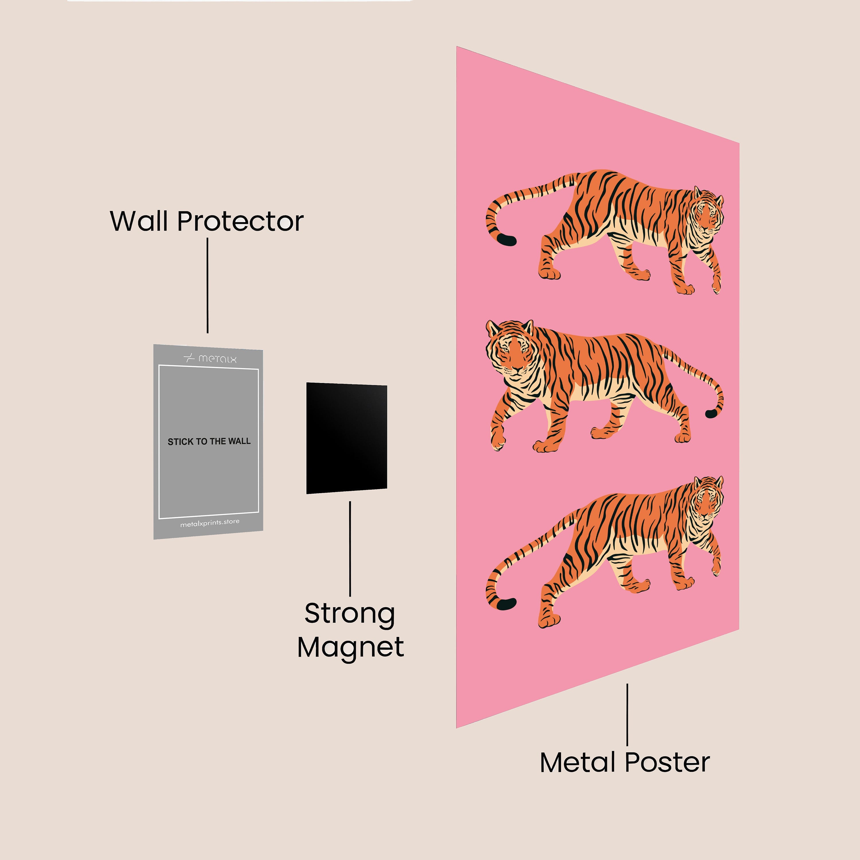 Tigers printed wall art