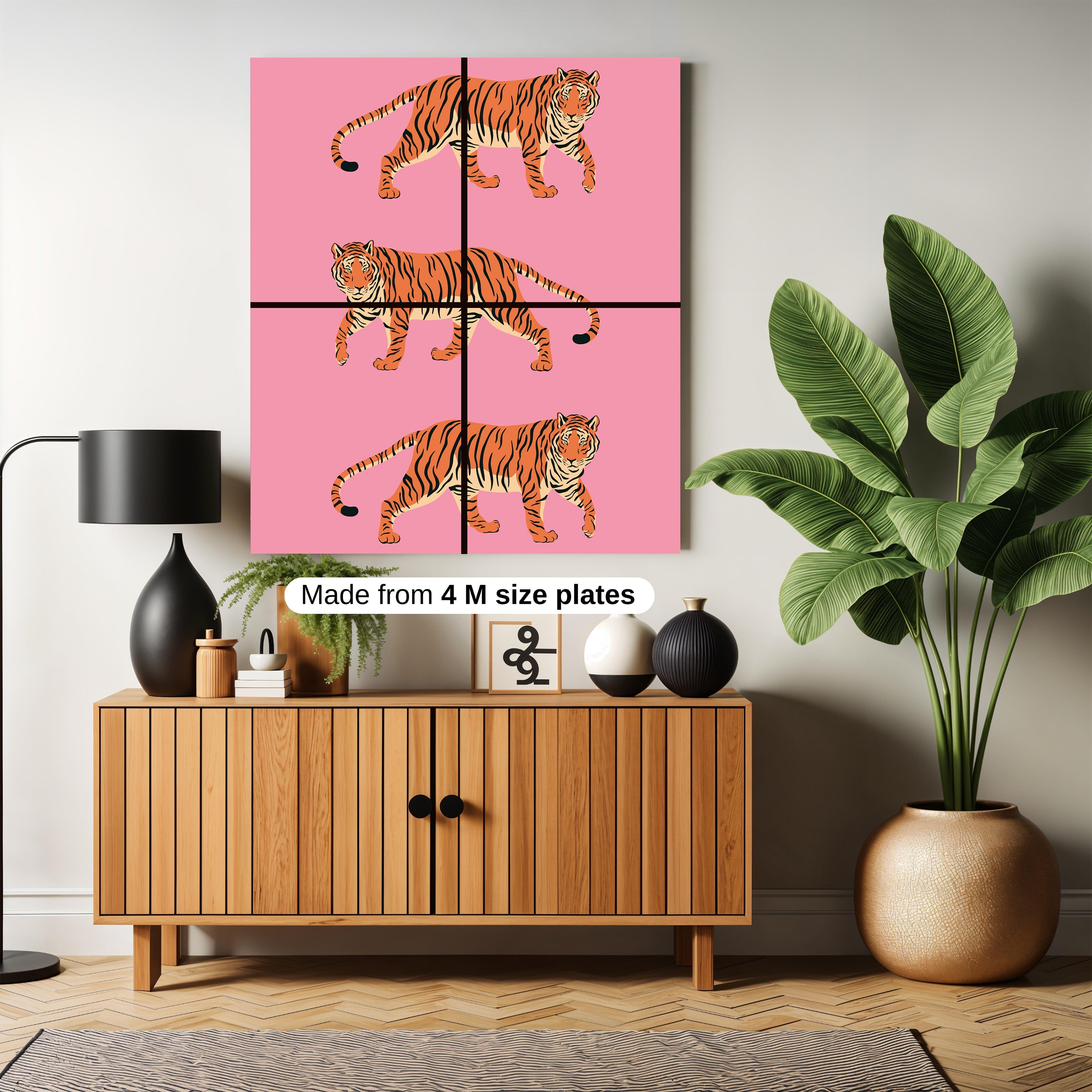 Tigers printed wall art