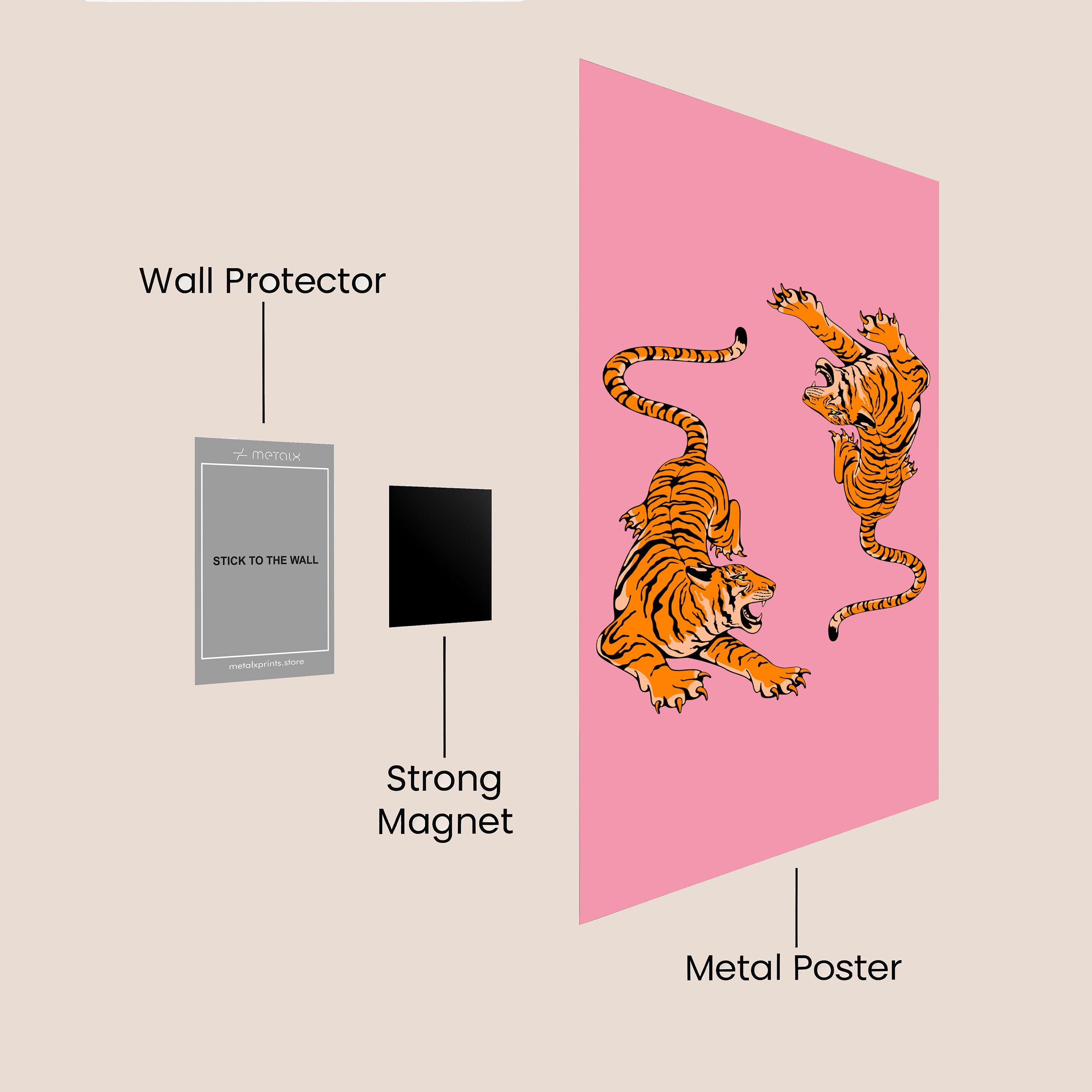 Crawling tiger pink print