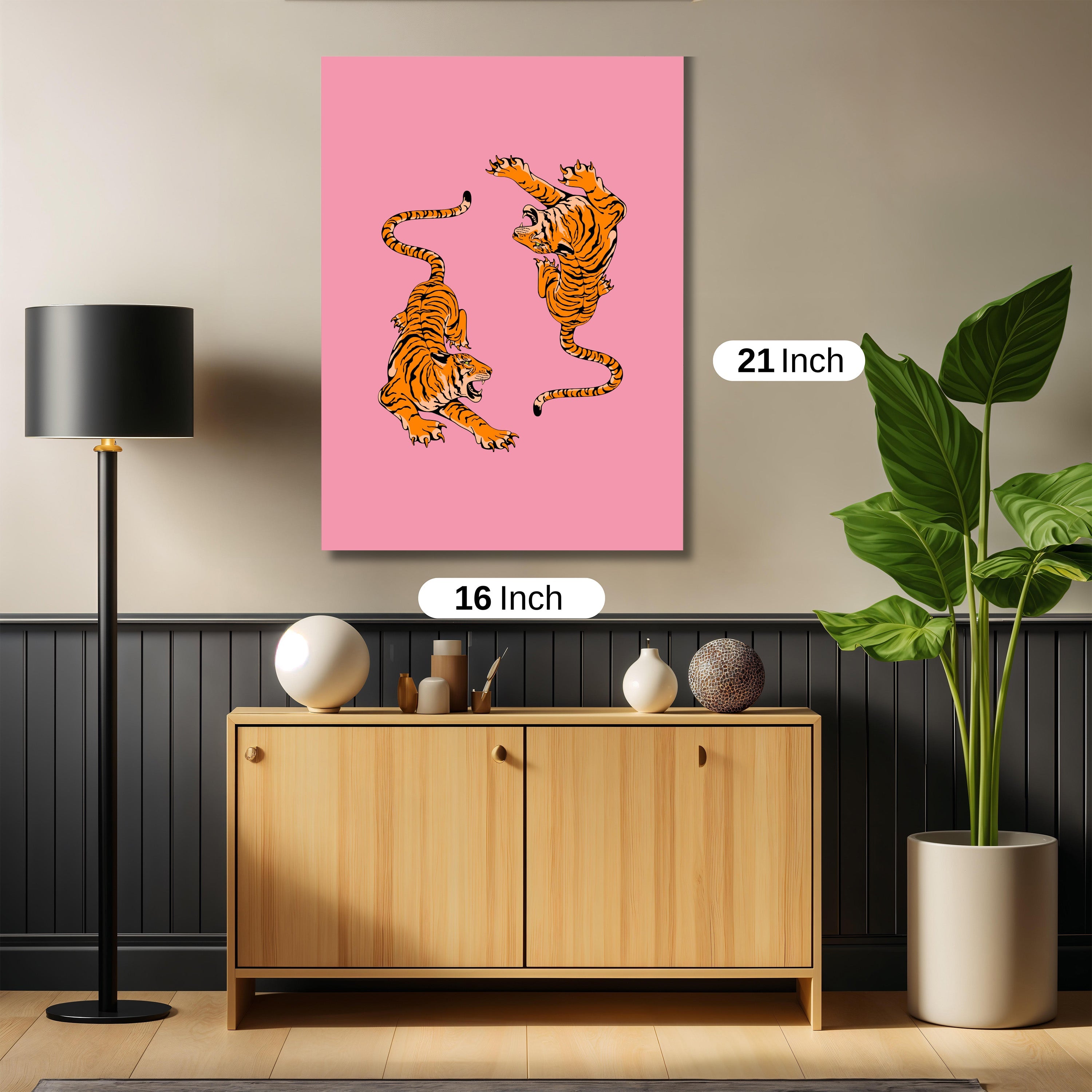 Crawling tiger pink print
