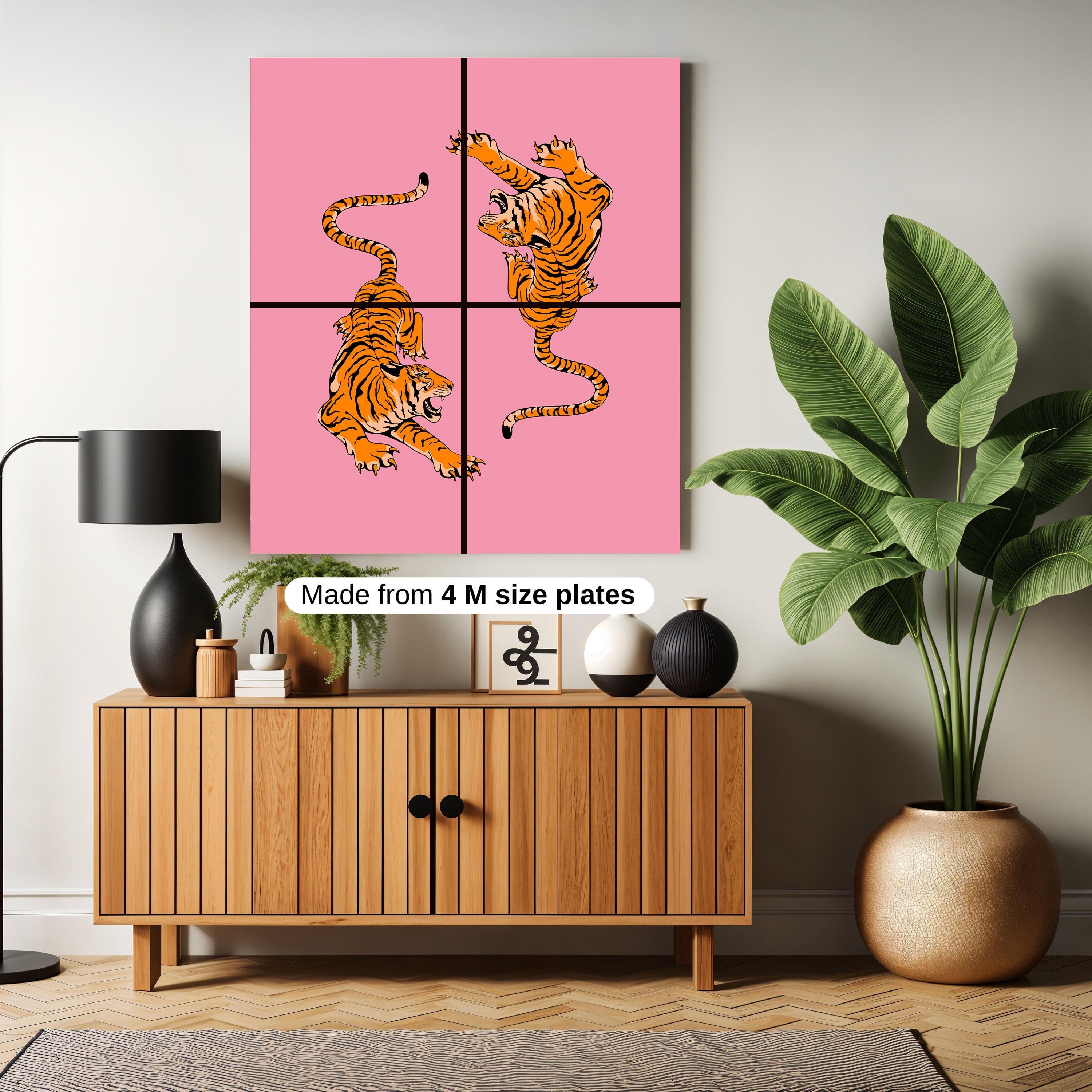 Crawling tiger pink print