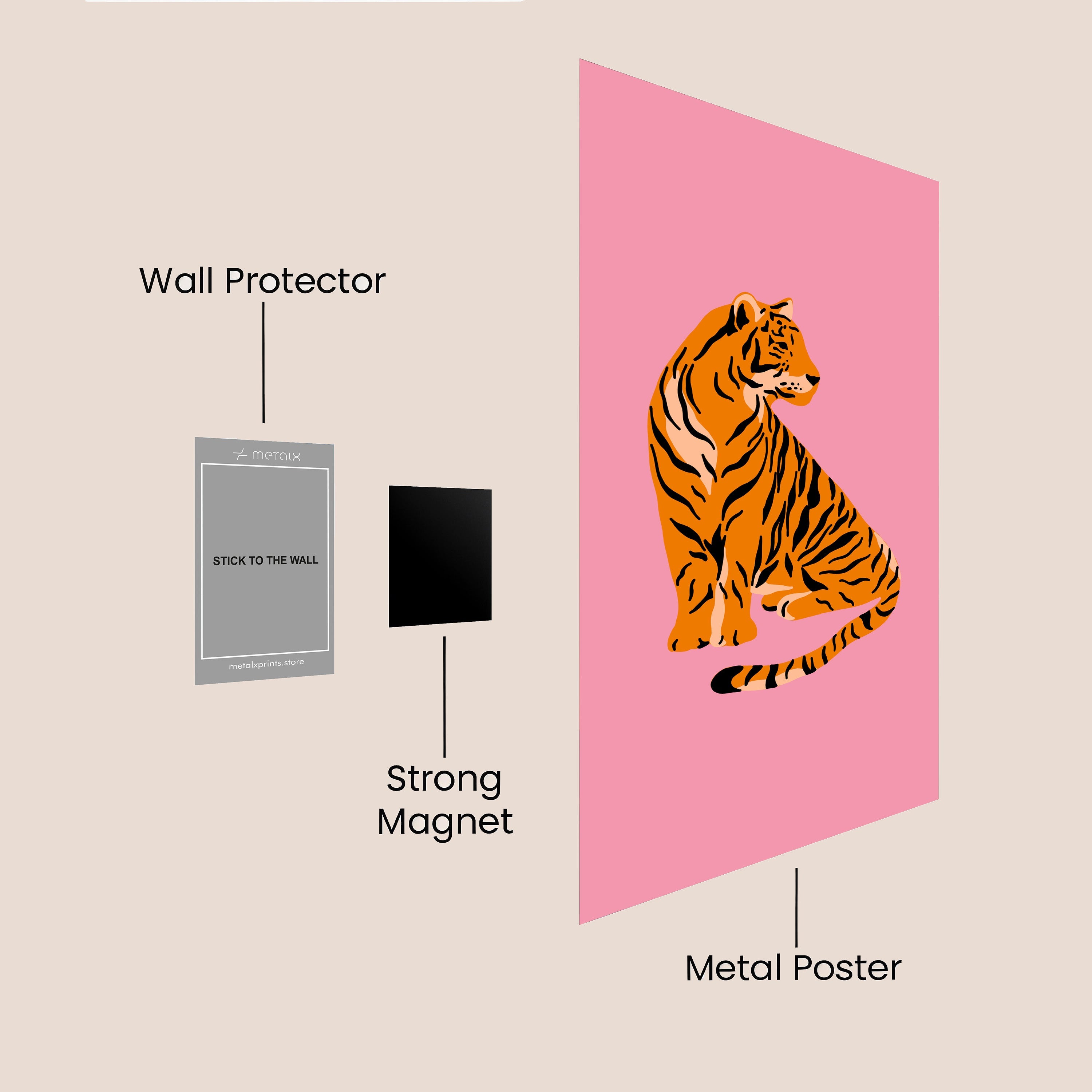Tiger pink print art work
