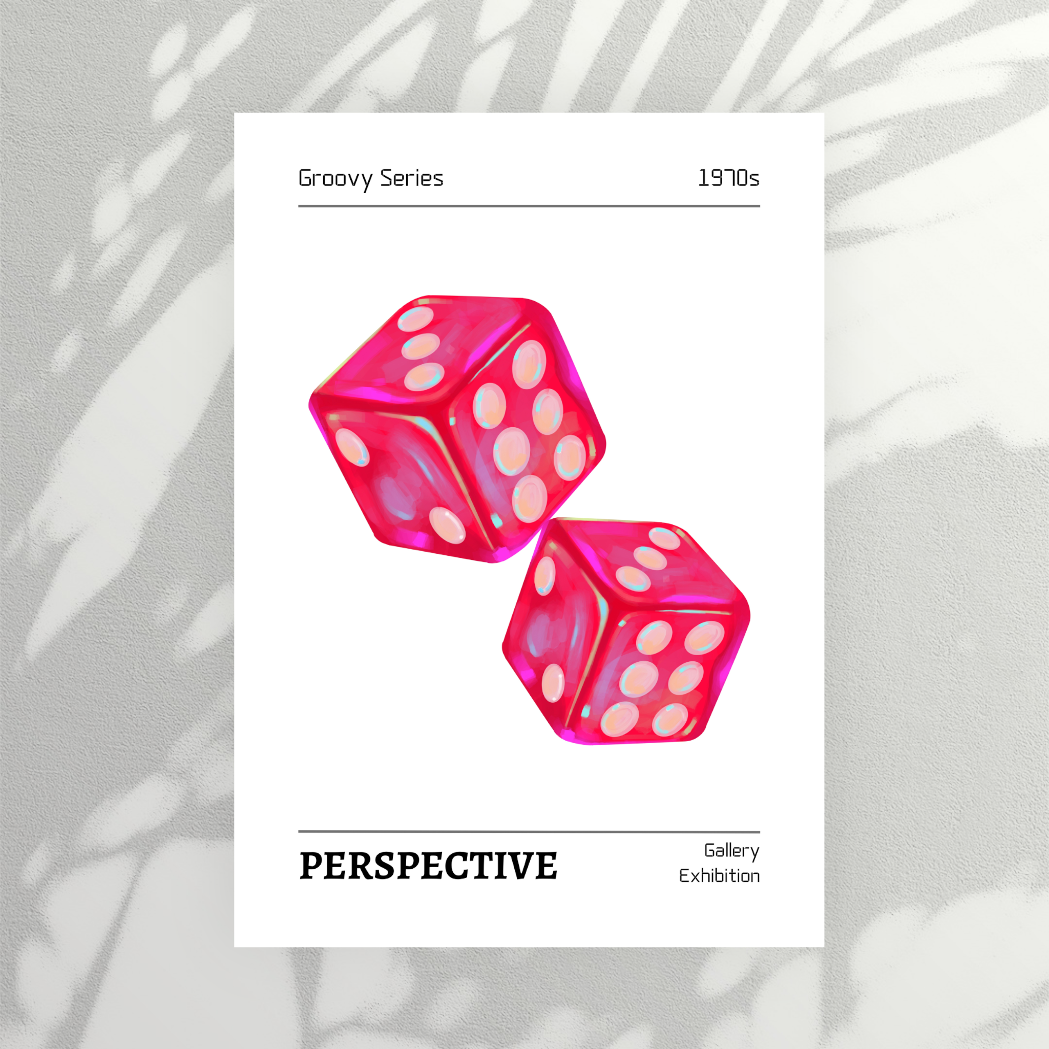 Pink dice art work