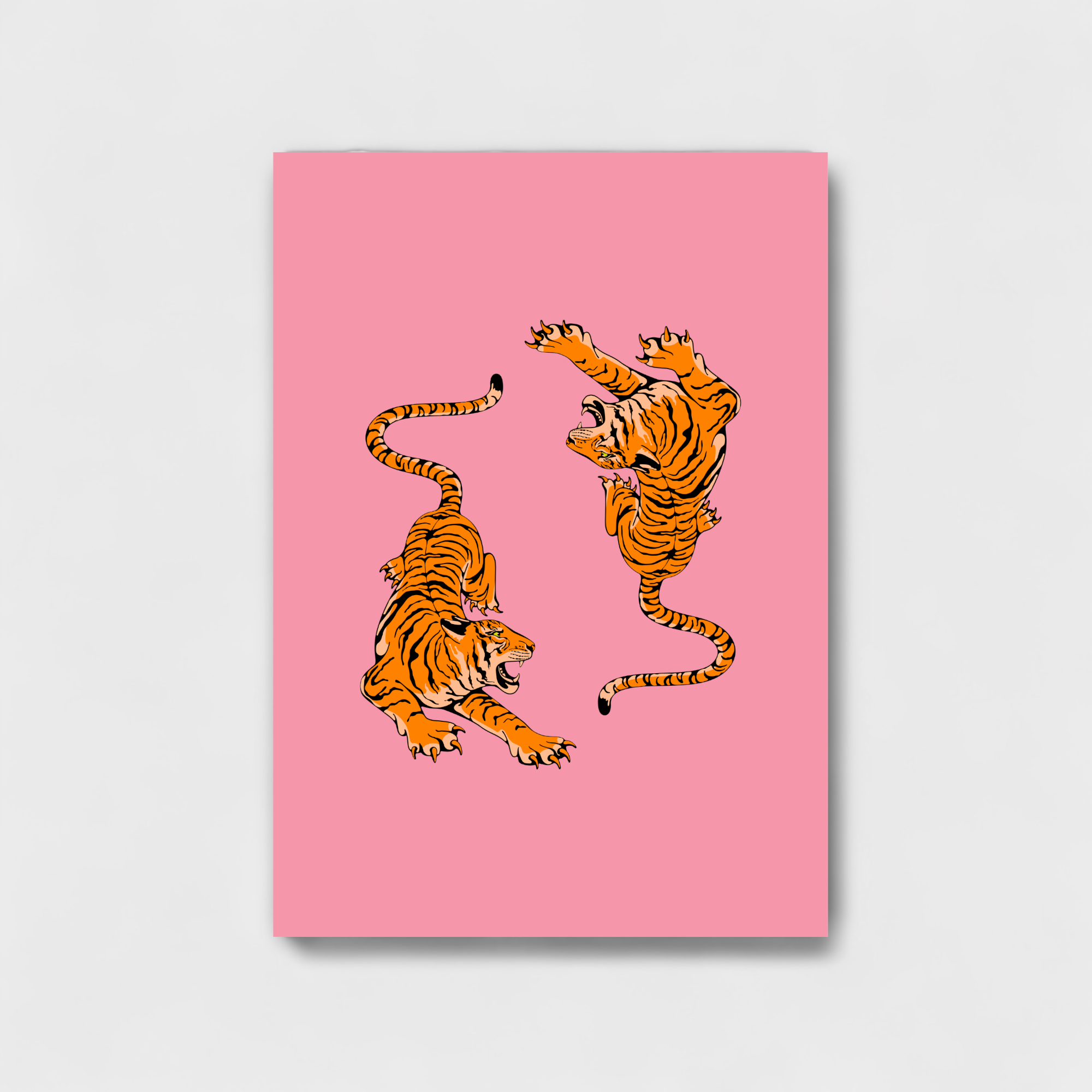 Crawling tiger pink print