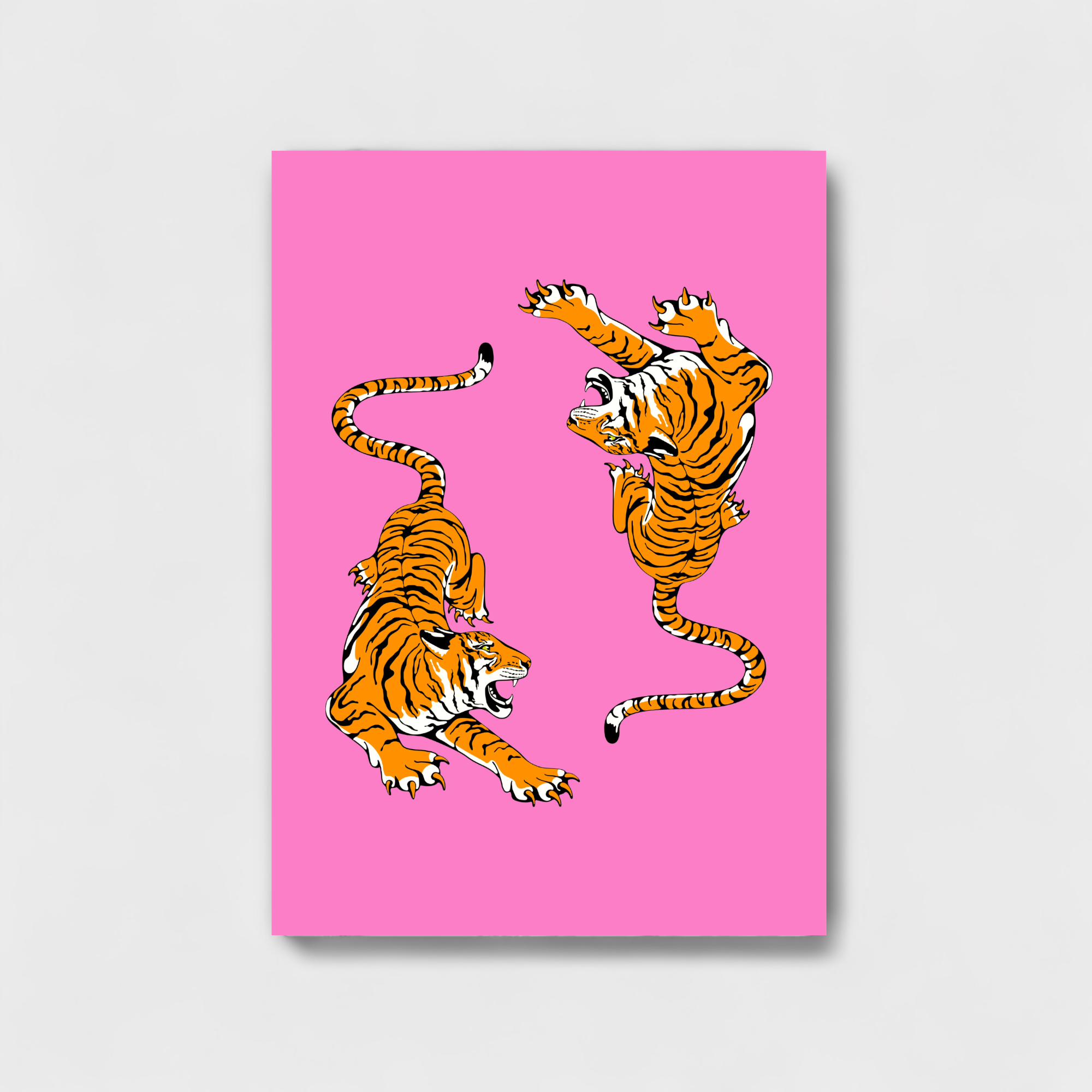 pink tiger abstract art