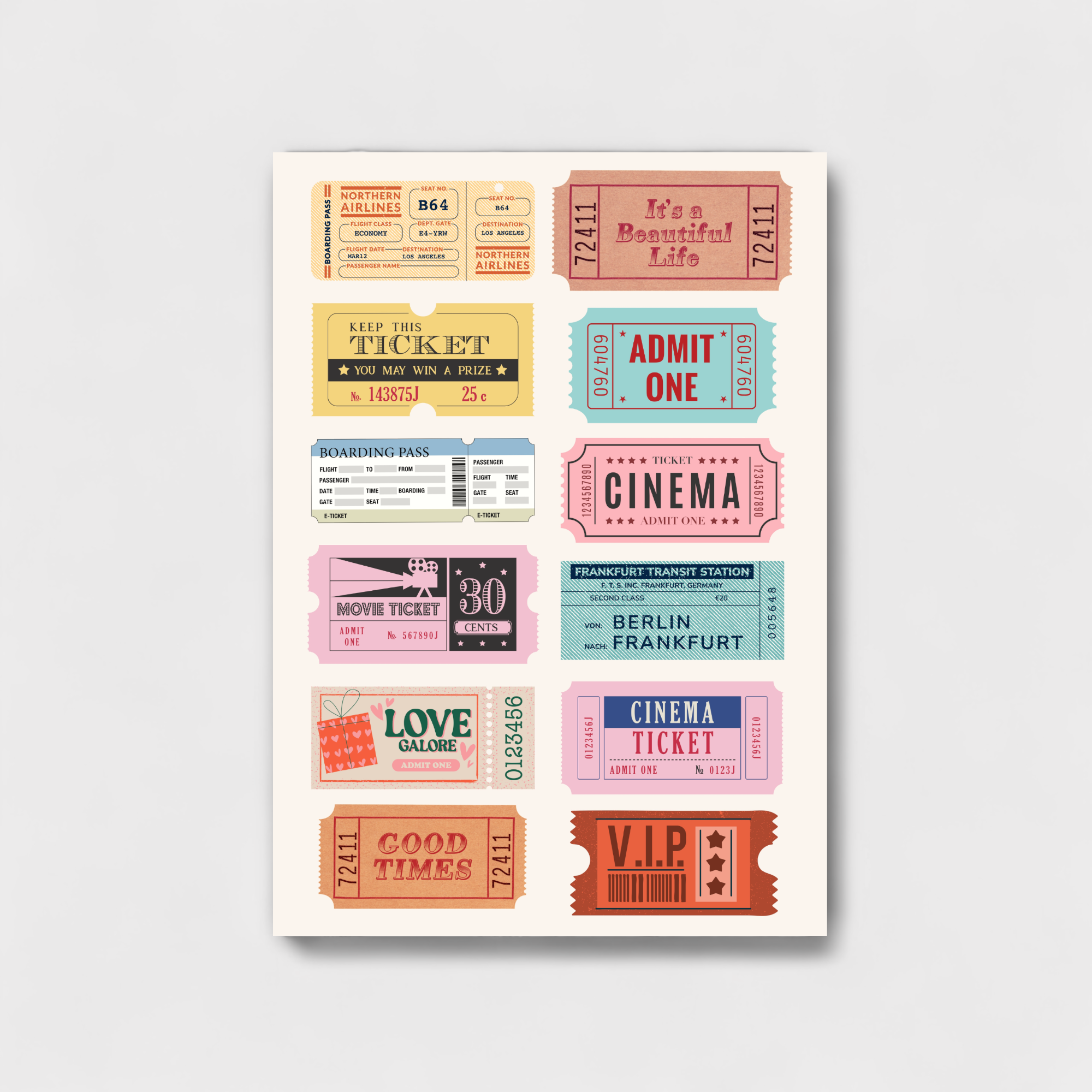 Ticket wall art