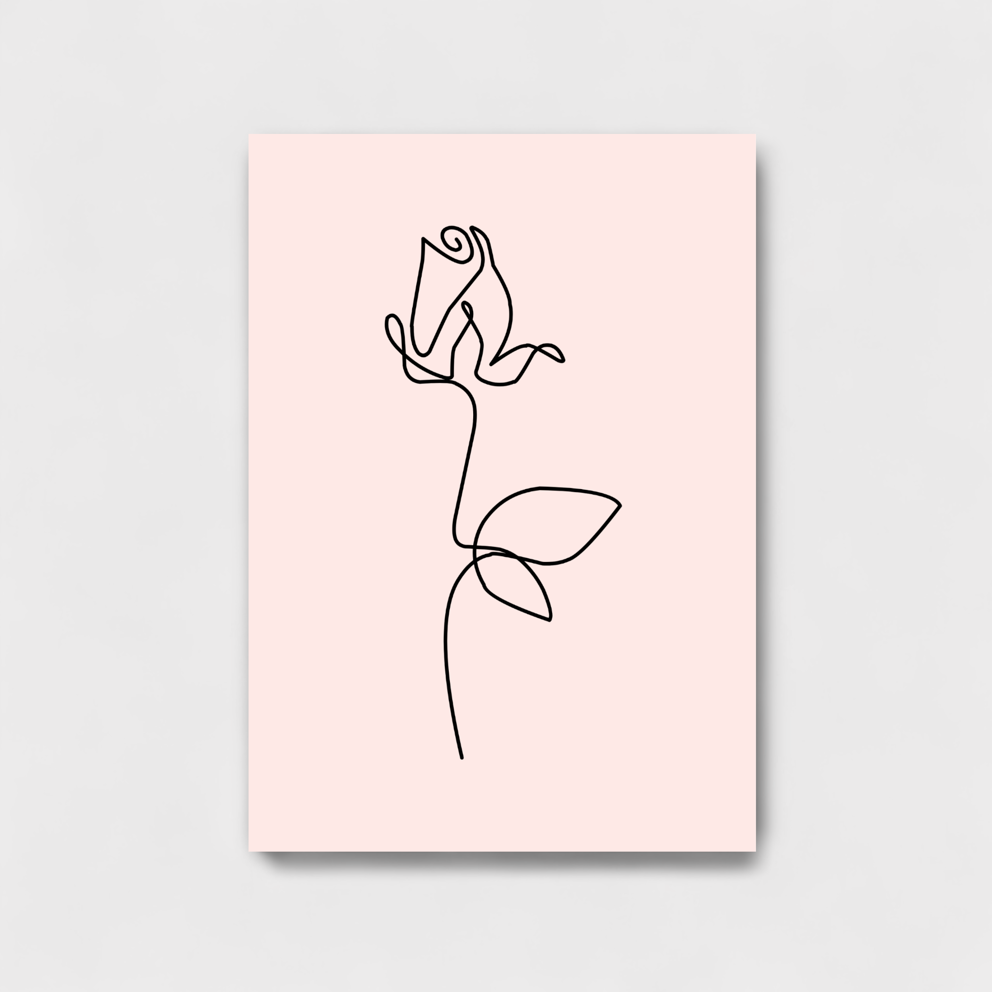 One line flower art work