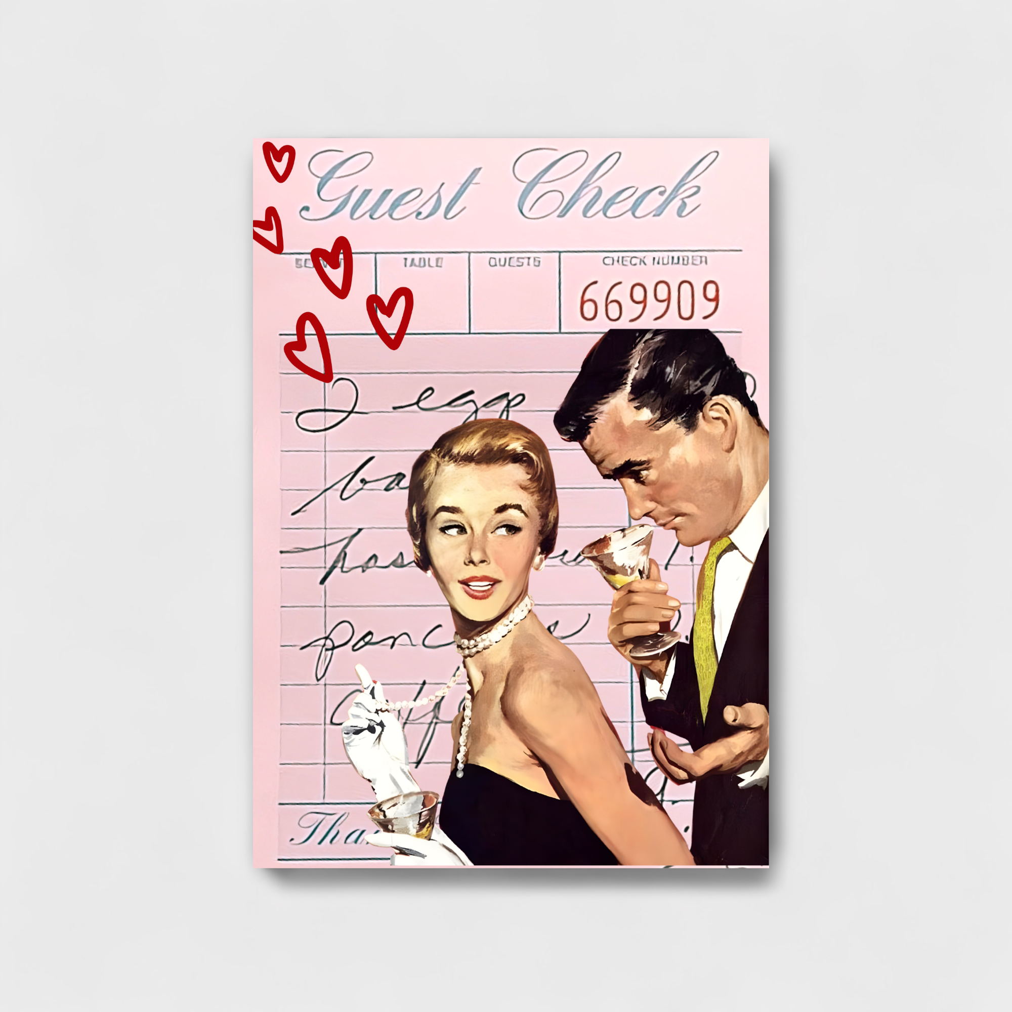 Guest check comix artwork