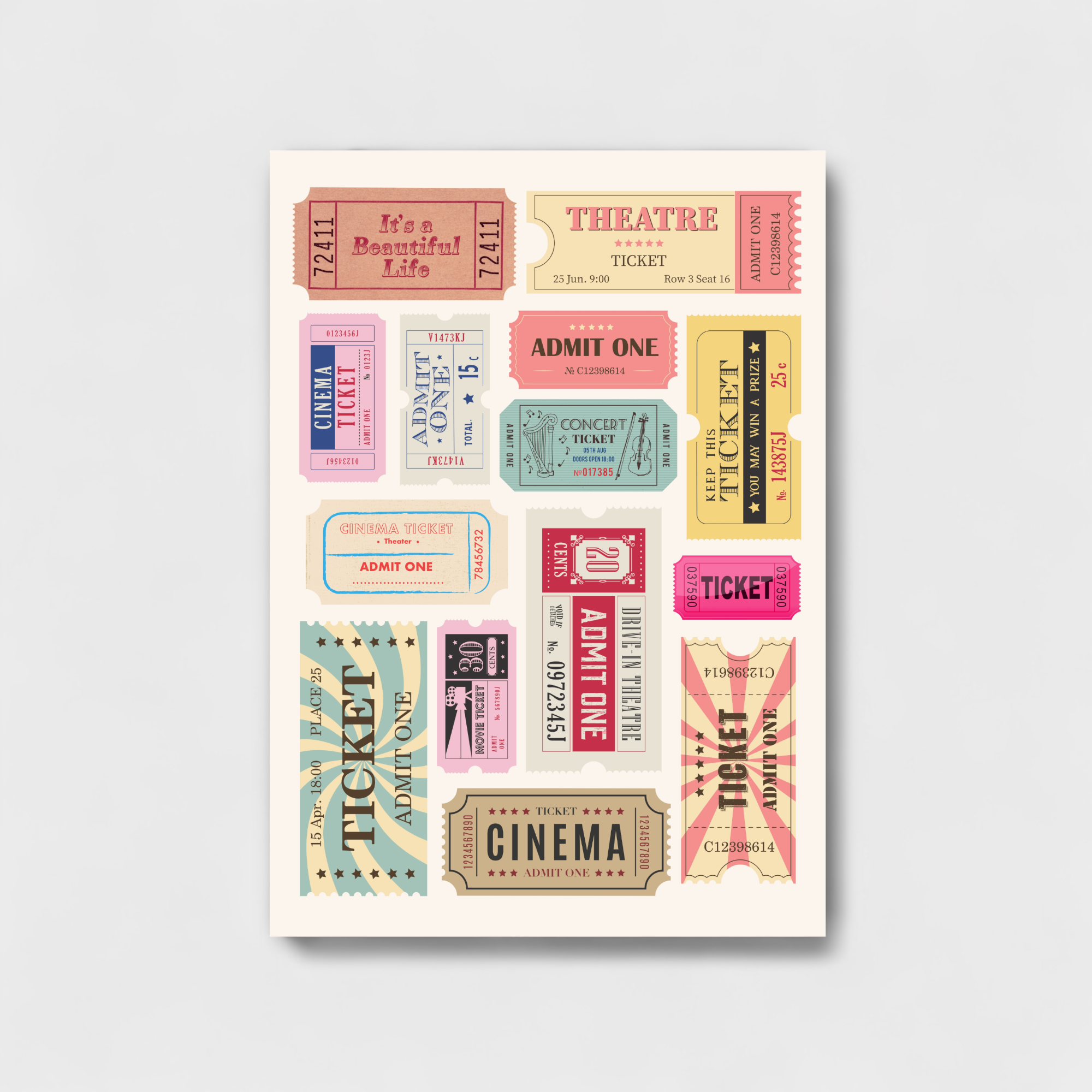 Ticket collage artwork