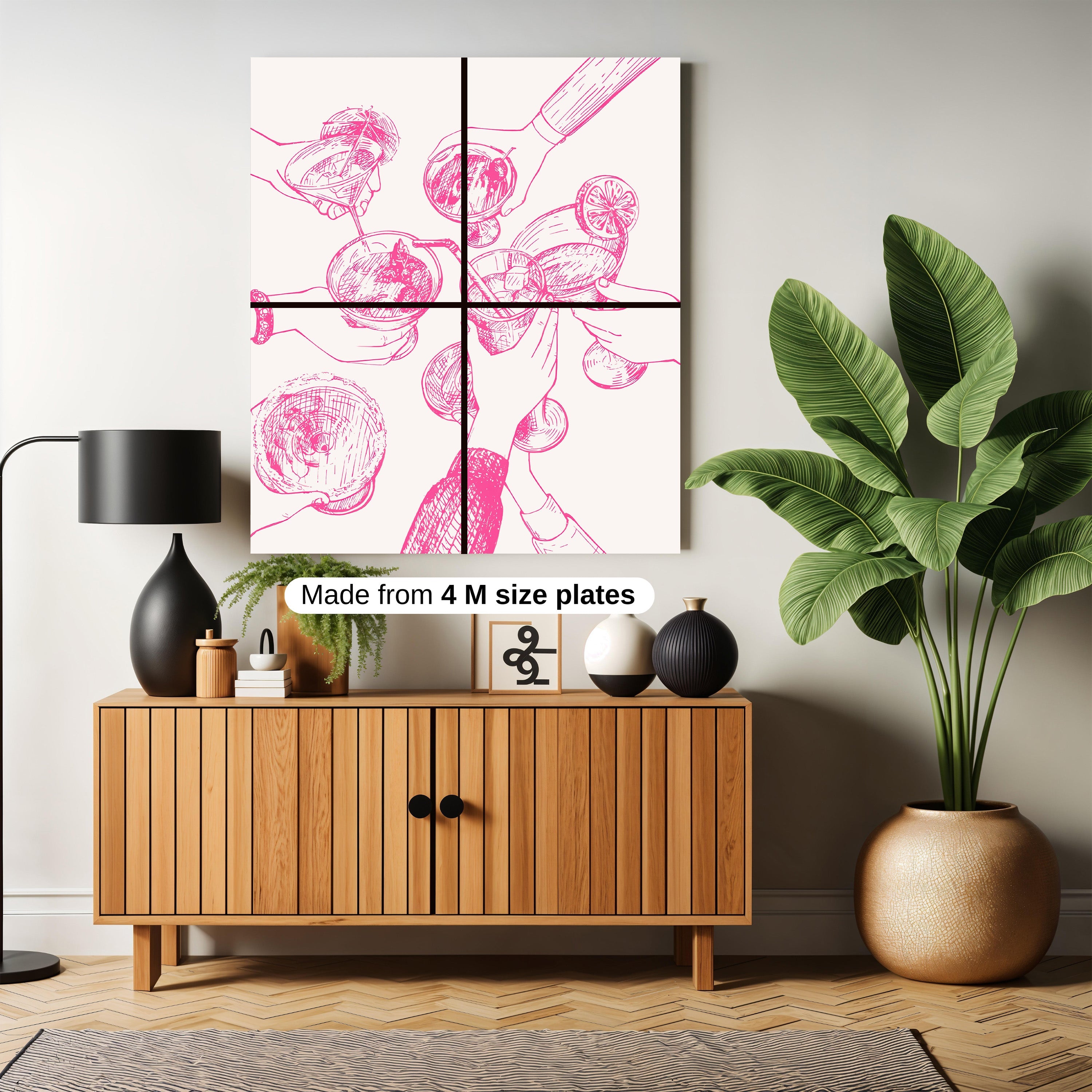 funky girly pink cocktail artwork