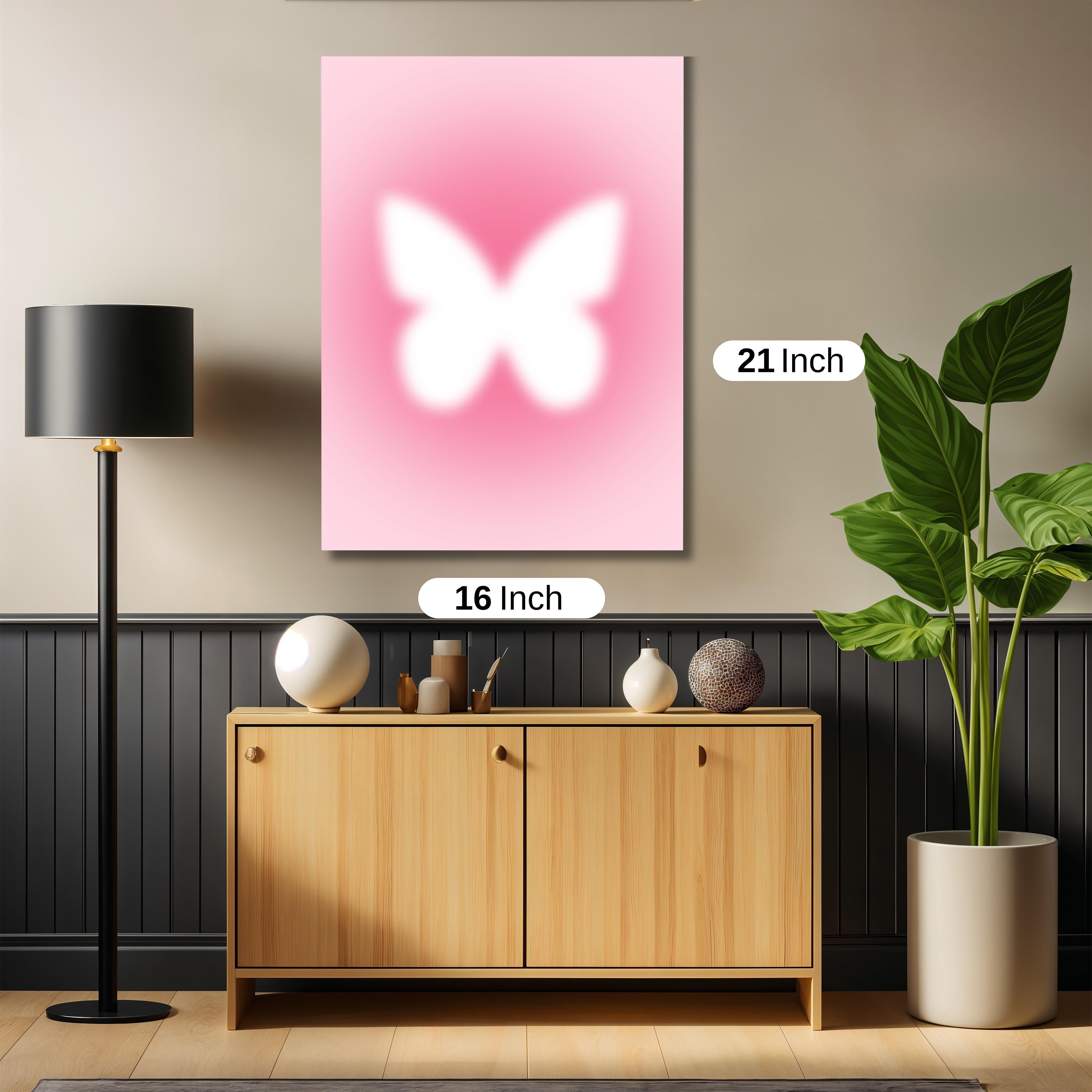 Pink butterfly art work