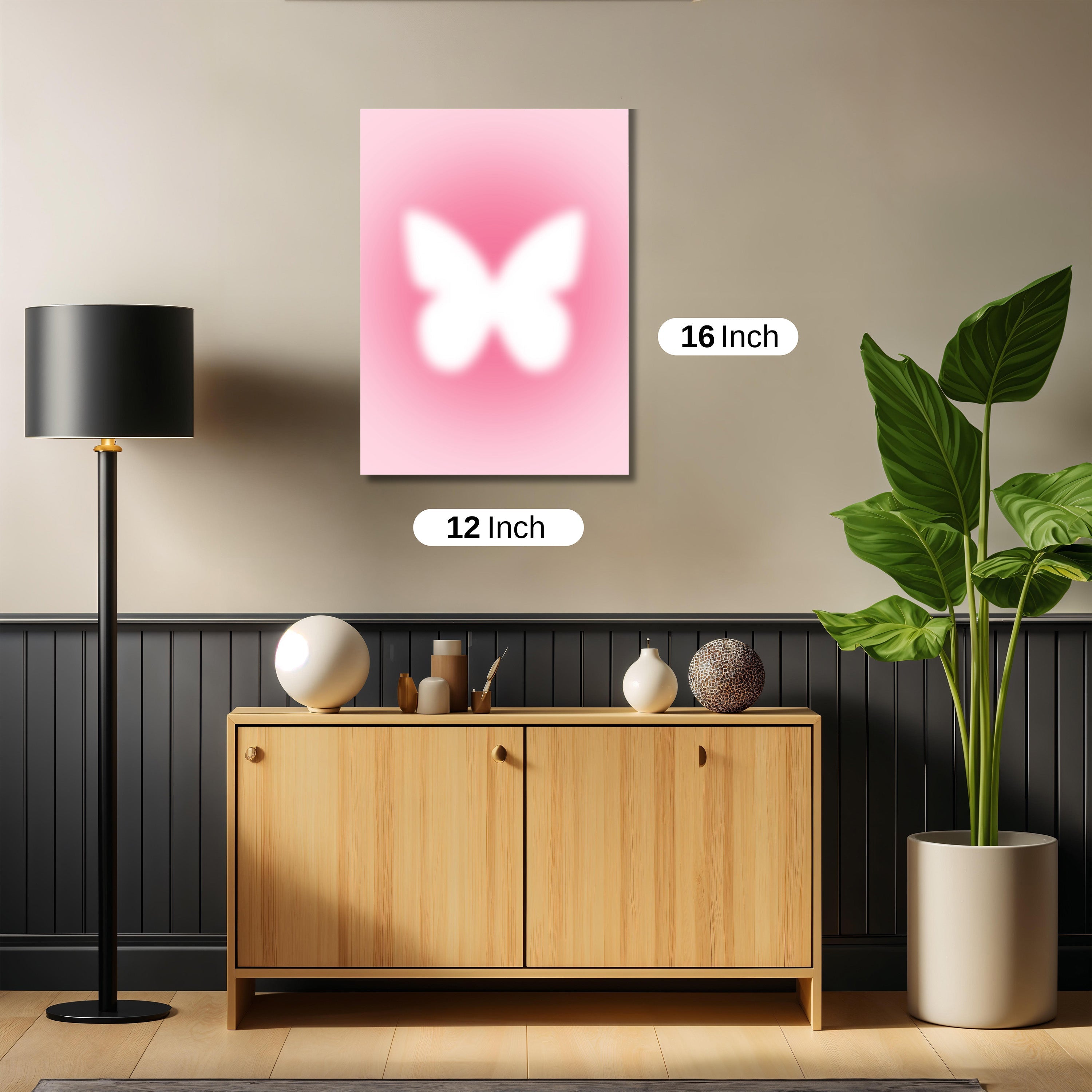 Pink butterfly art work