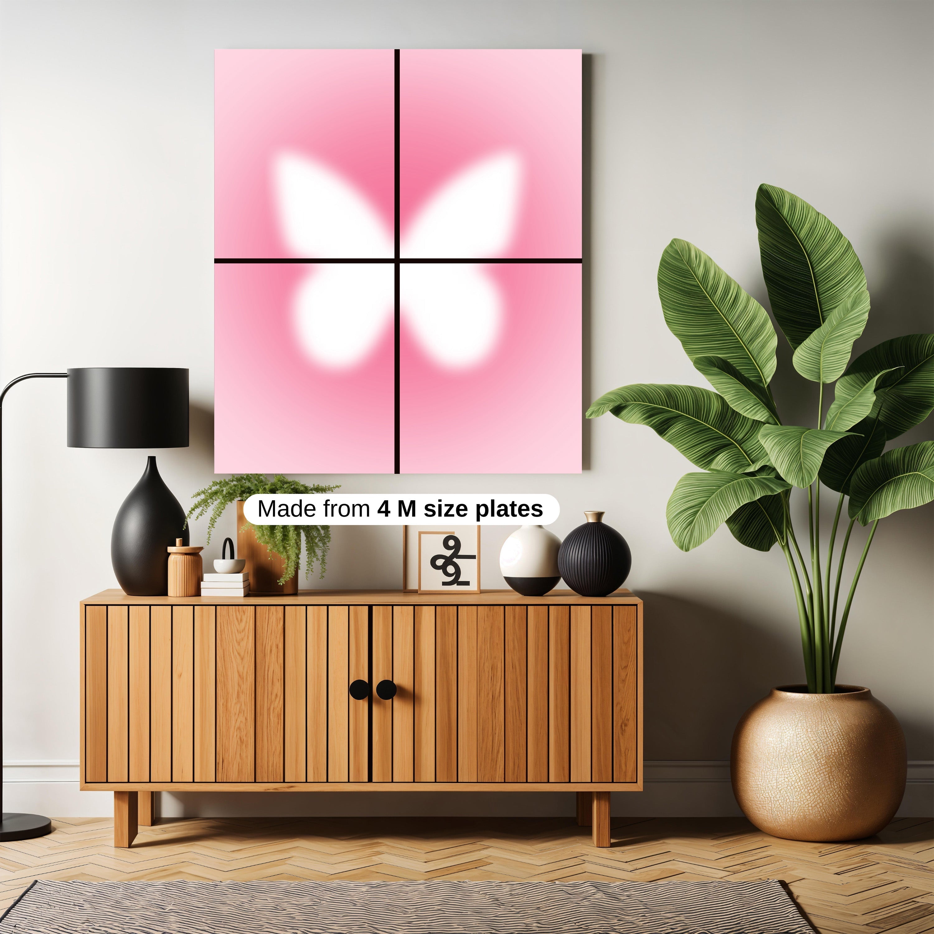 Pink butterfly art work