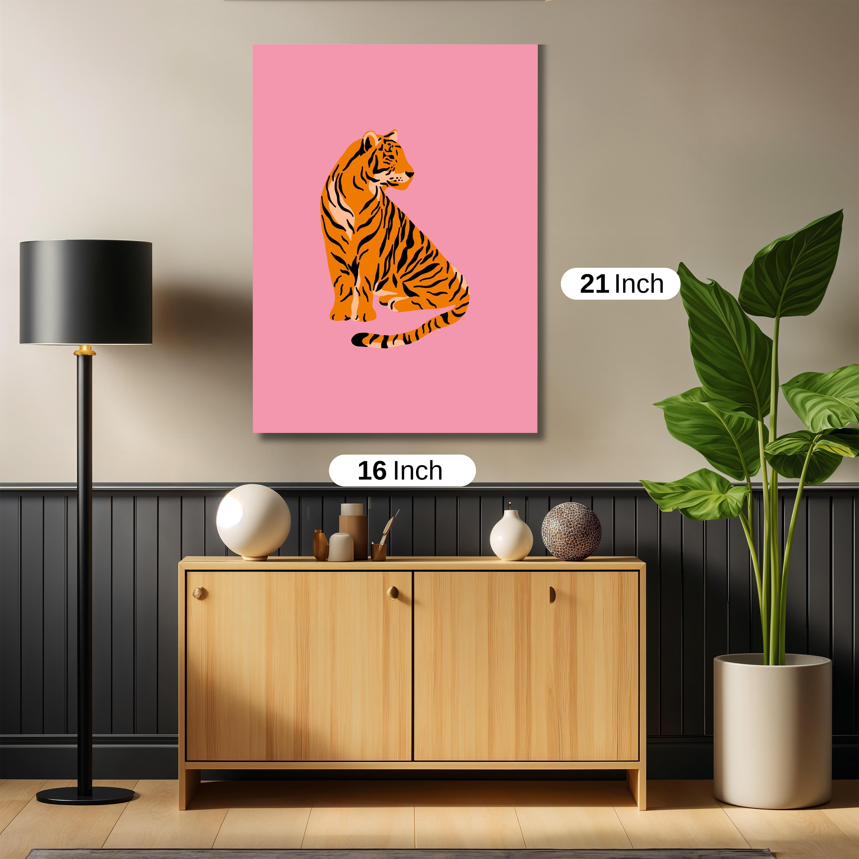 Tiger pink print art work