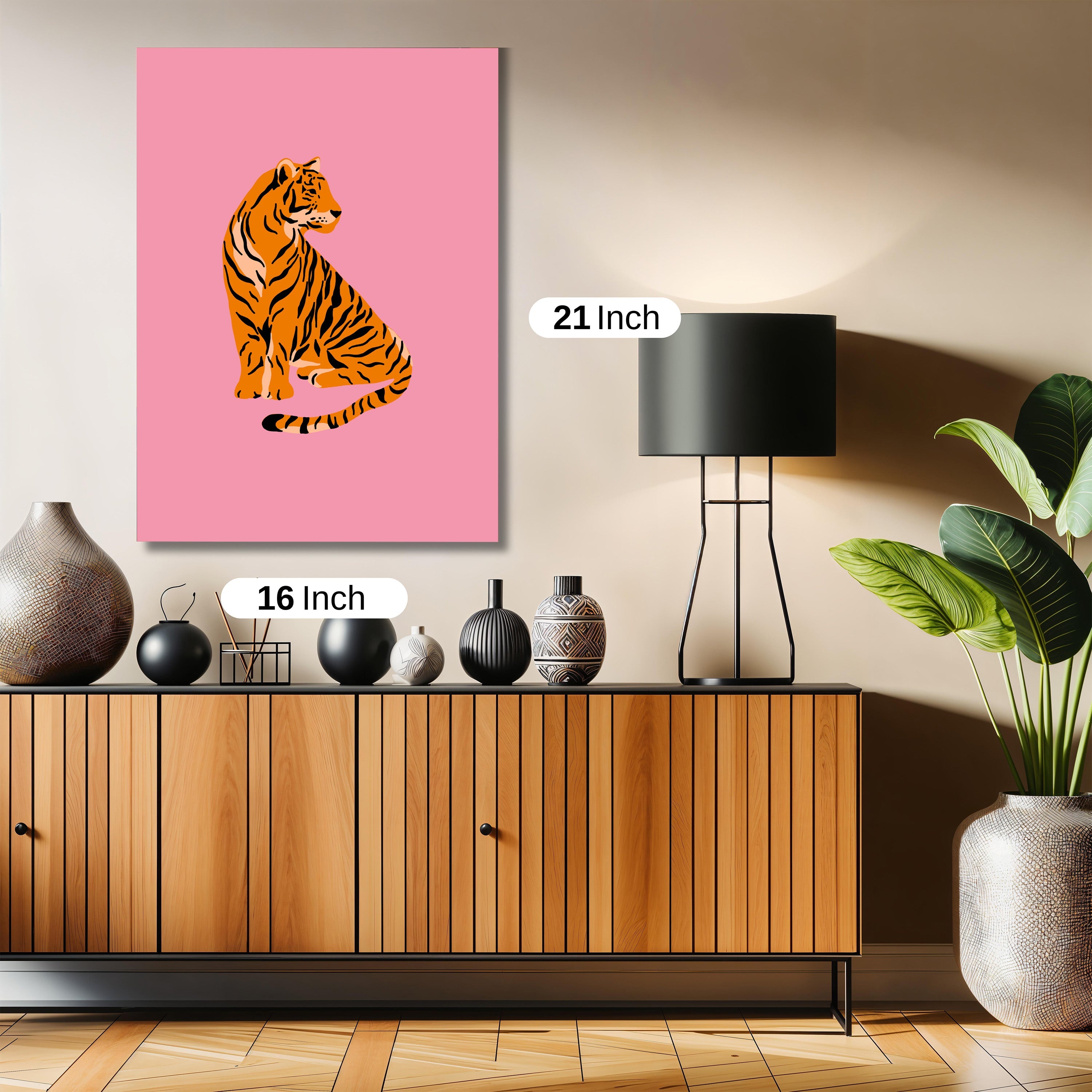 Tiger pink print art work