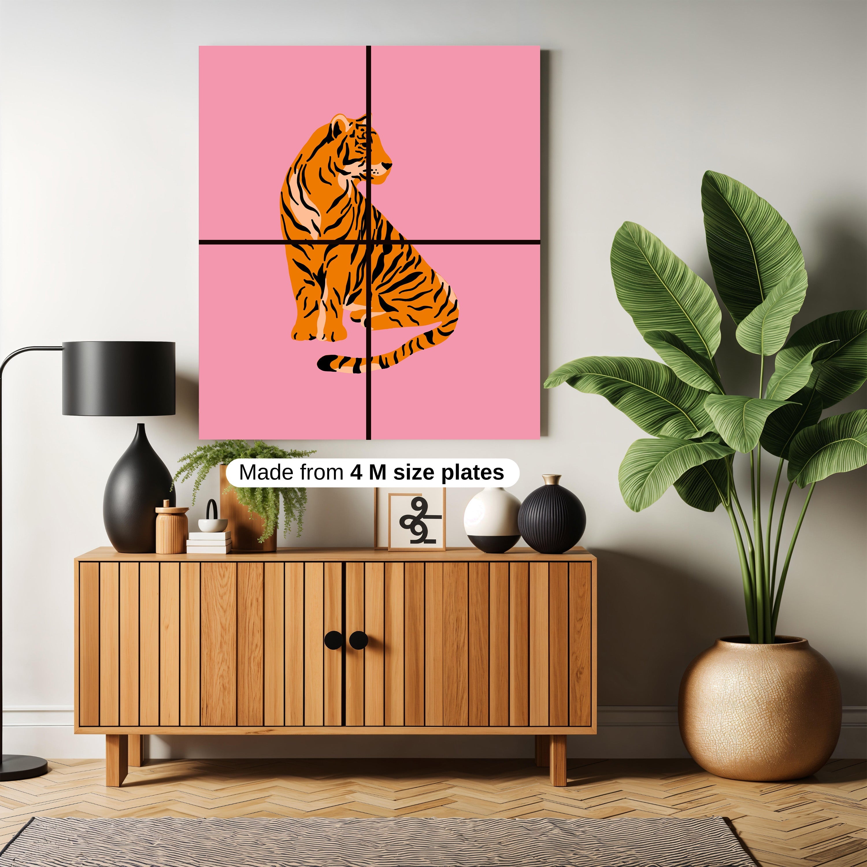 Tiger pink print art work