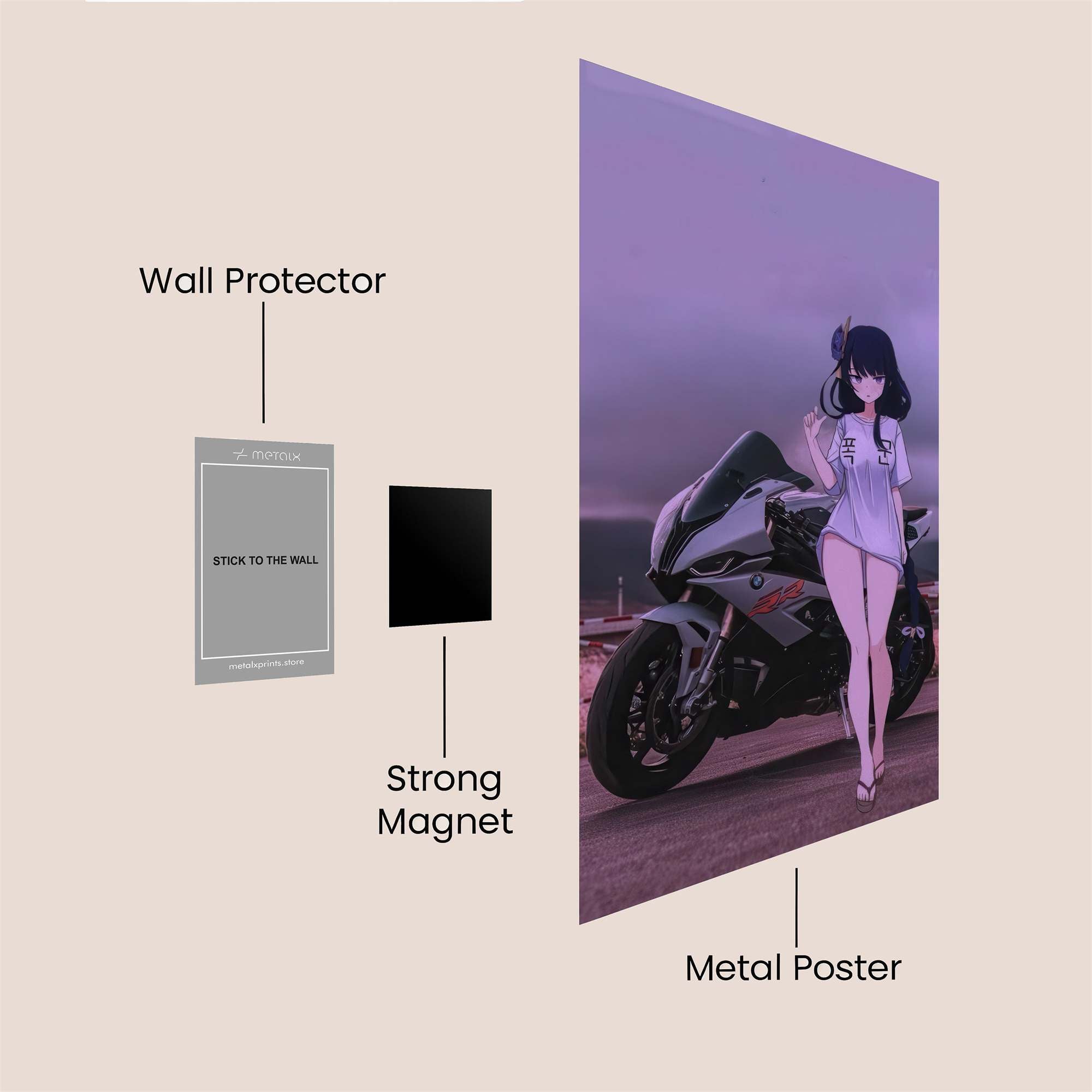 Biker Serenity Safe Wall Magnetic / M