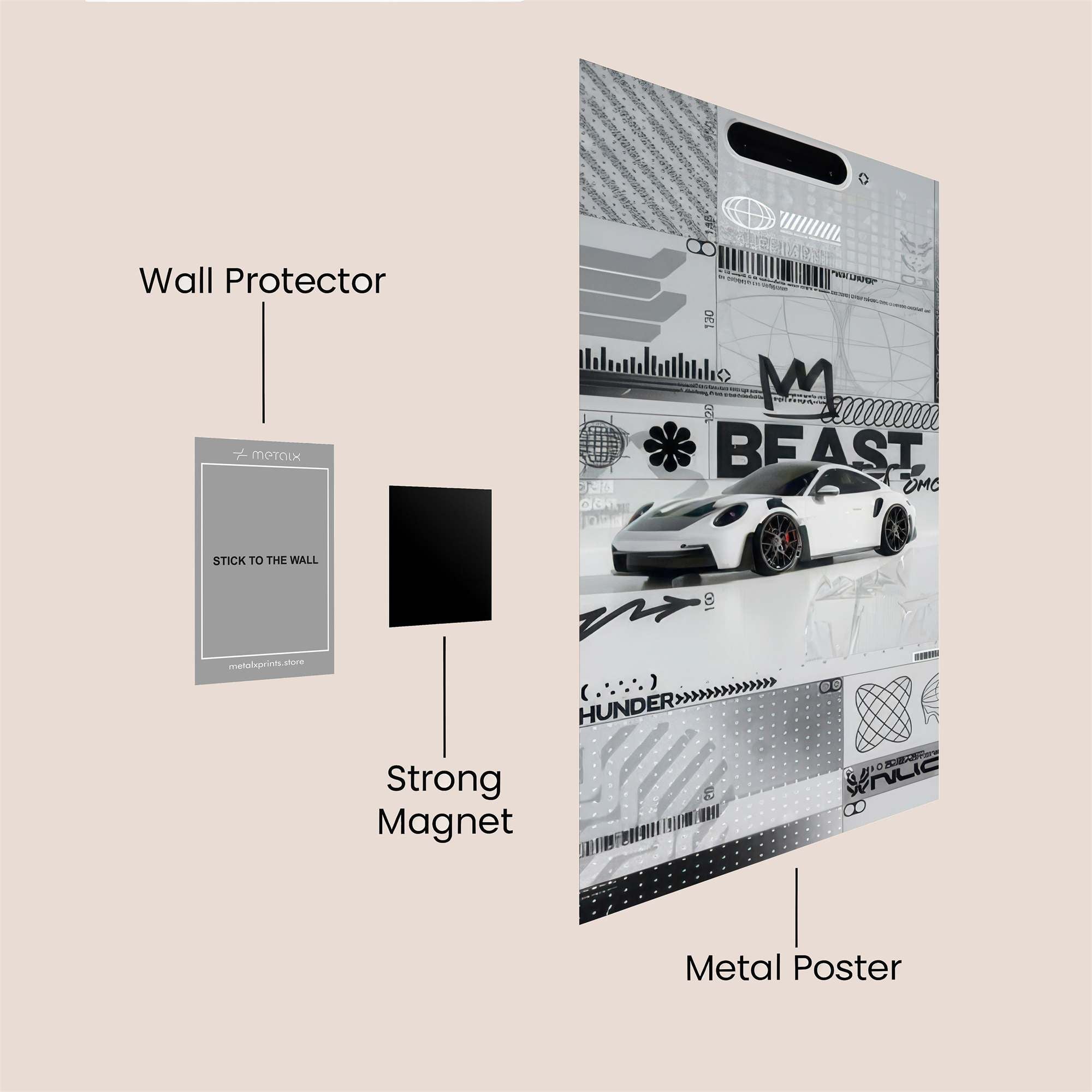 Porsche Thunder Safe Wall Magnetic / M