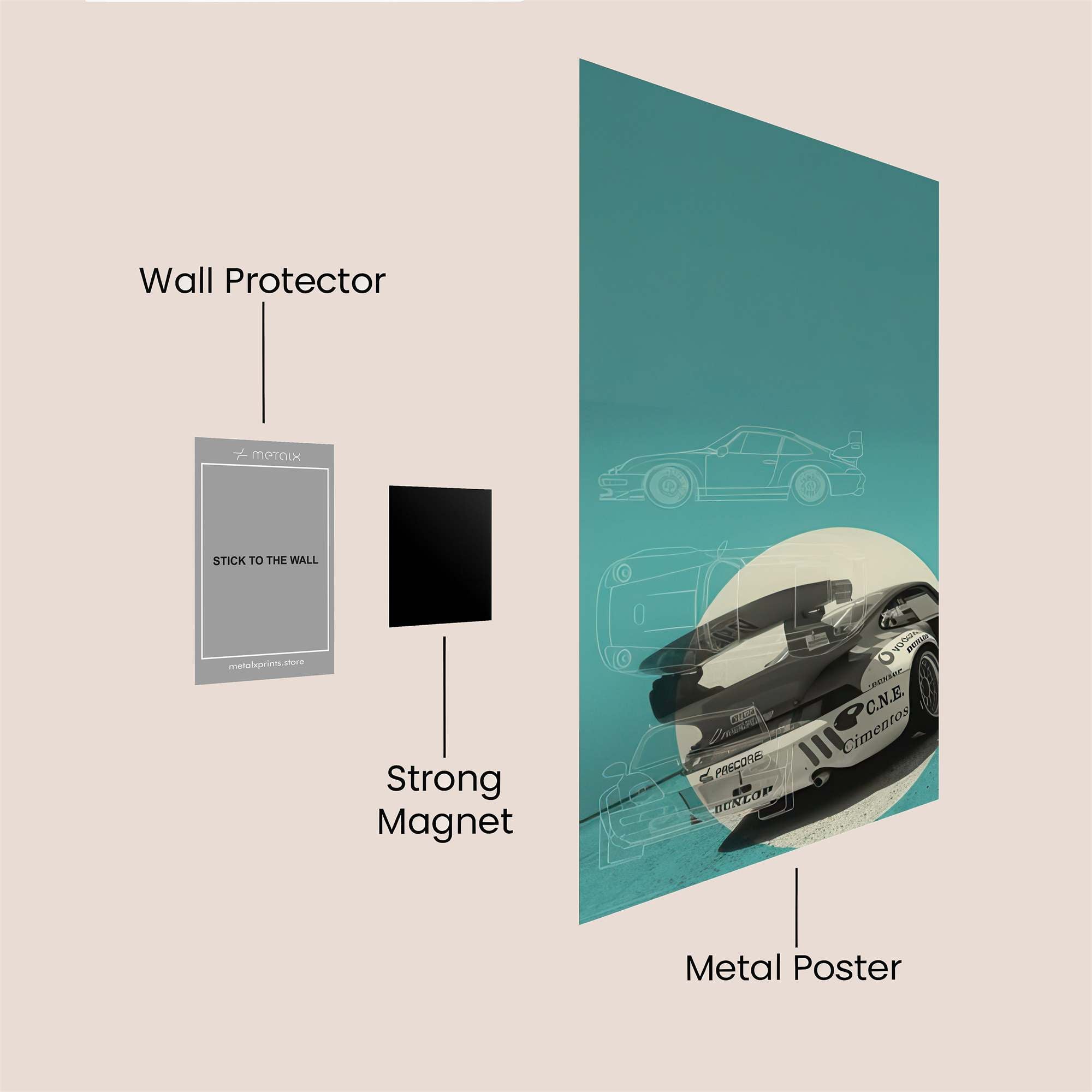 Porsche Pursuit Safe Wall Magnetic / M