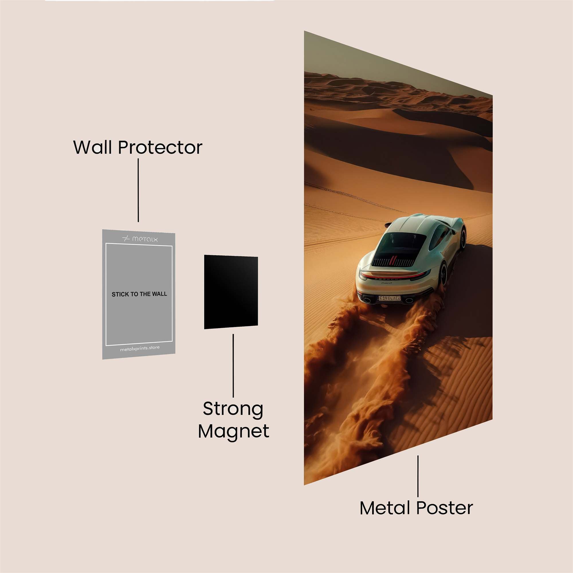 Porsche Drifting Safe Wall Magnetic / M