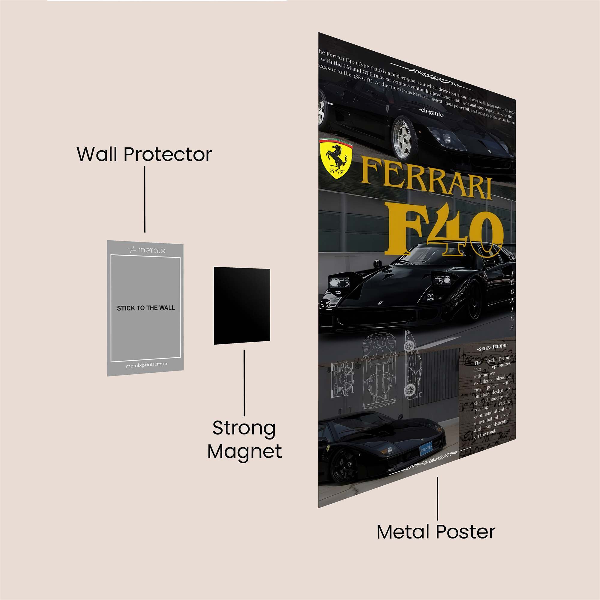 Ferrari F40 Majestic Safe Wall Magnetic / M