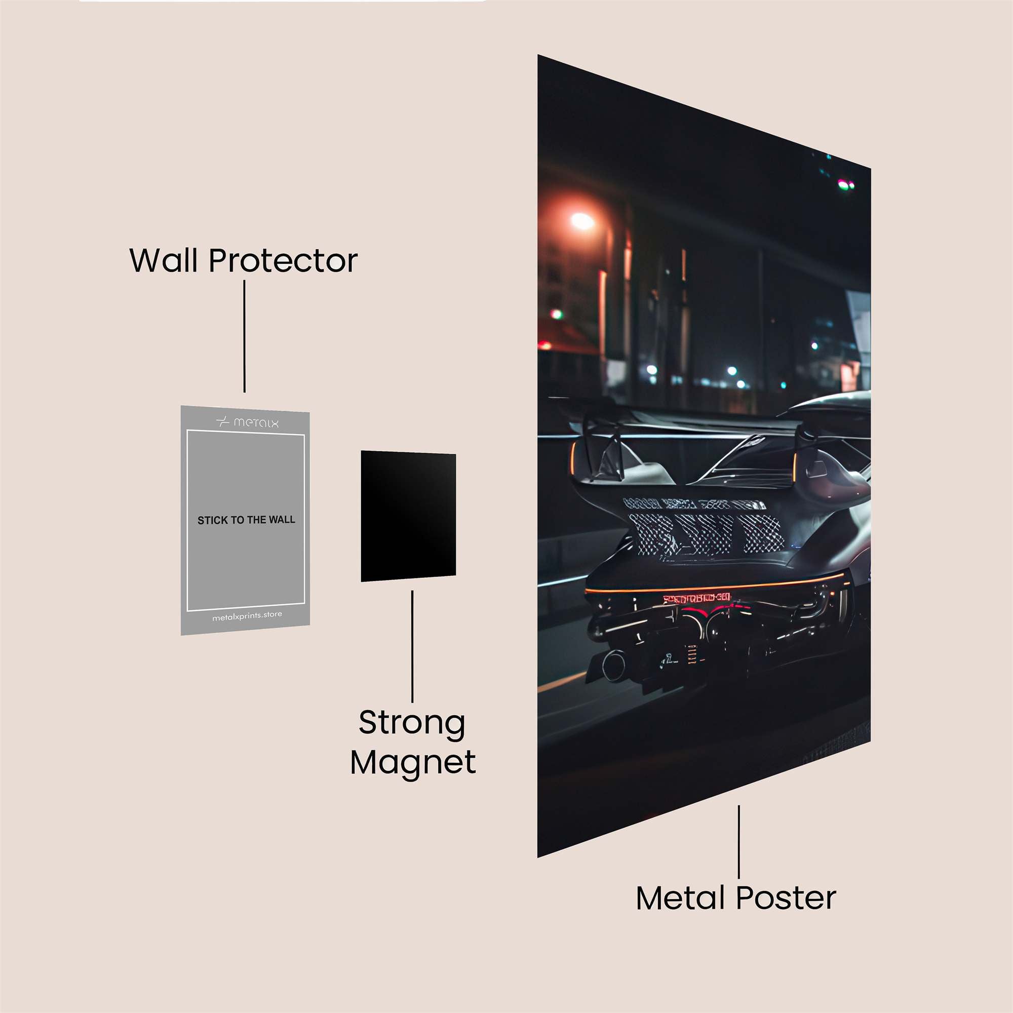 Porsche Nocturnal Safe Wall Magnetic / M