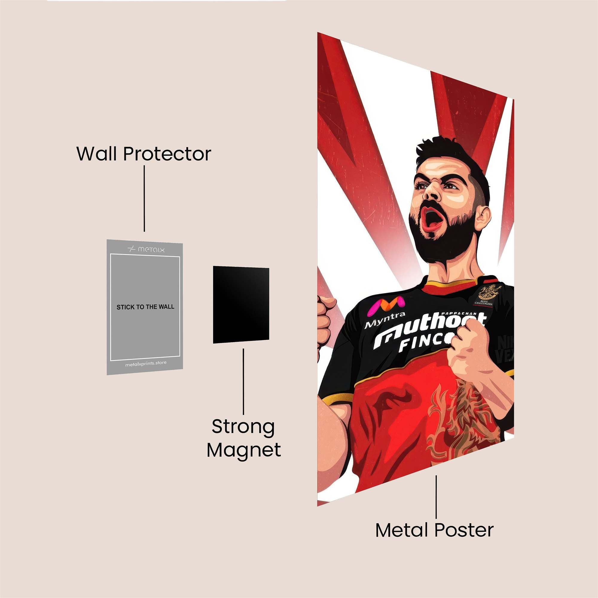 Kohli Triumphant Safe Wall Magnetic / M