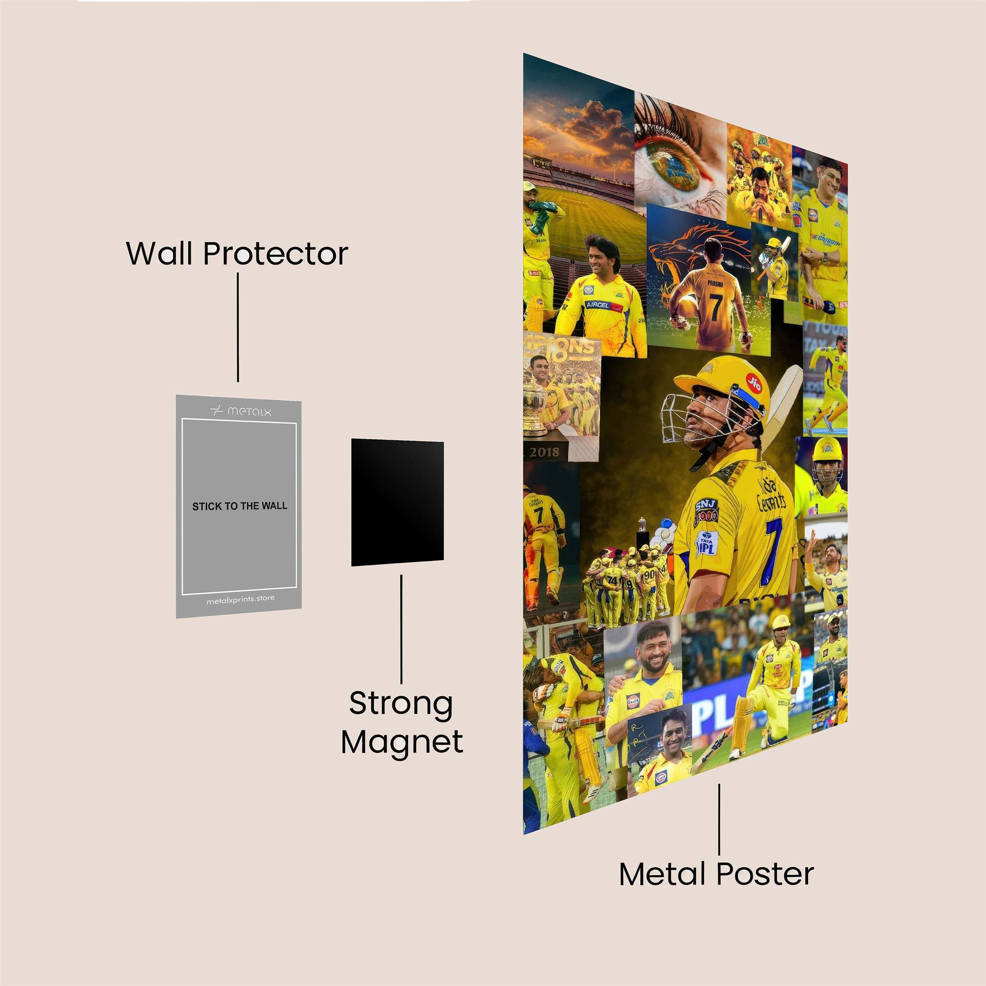 Dhoni Triumphant Safe Wall Magnetic / M