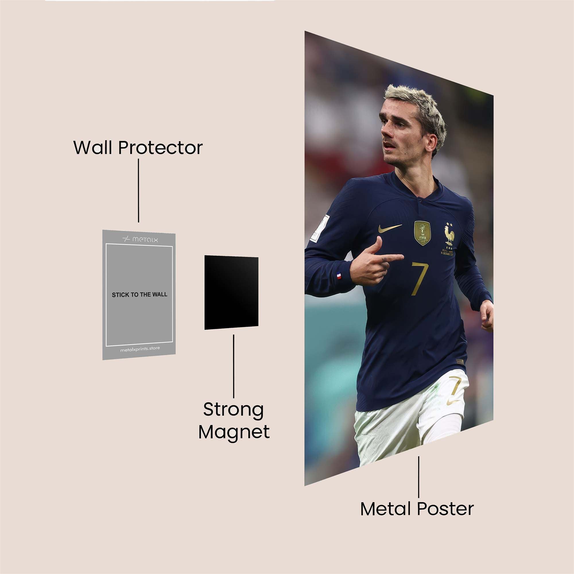 Griezmann Jubilant Safe Wall Magnetic / M
