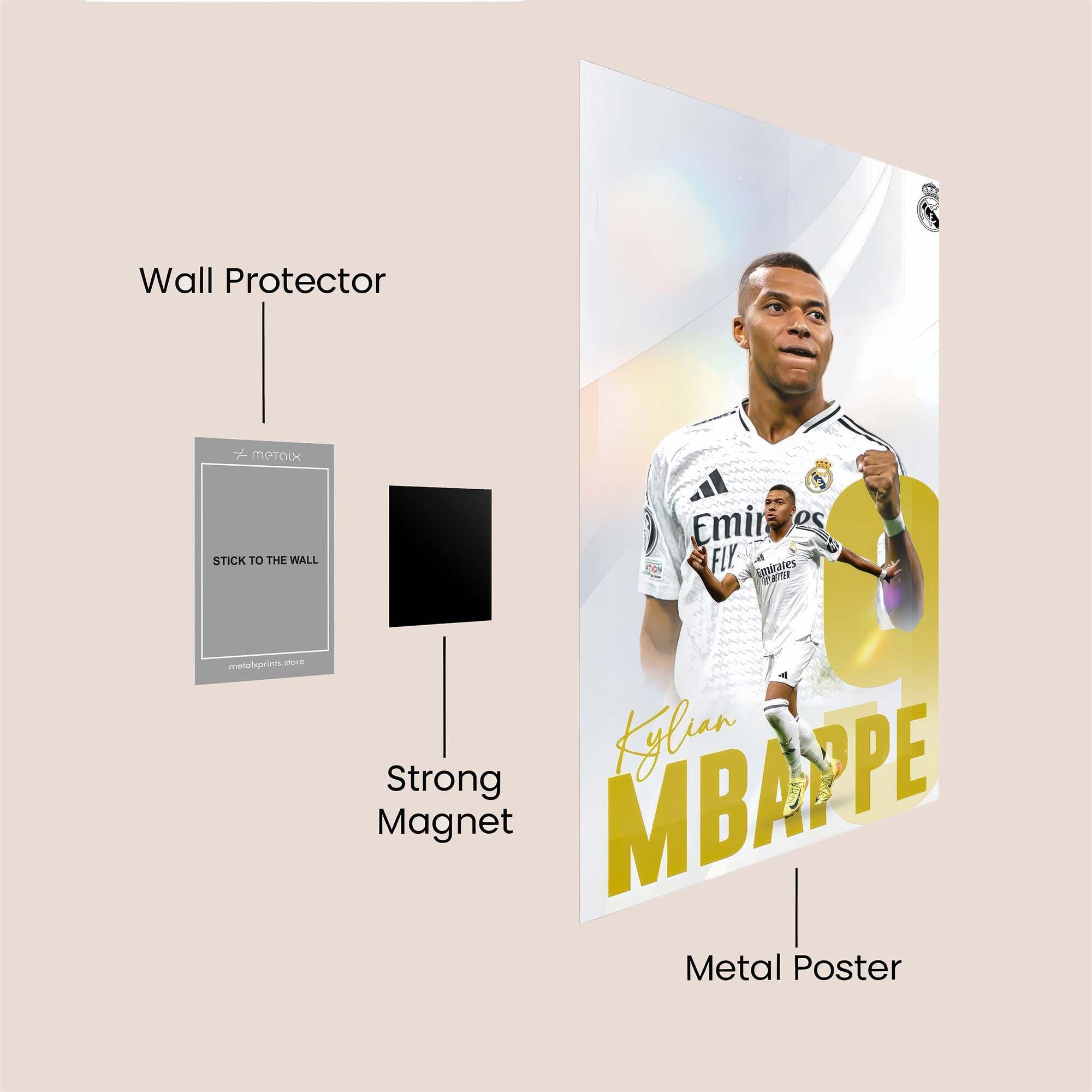 Mbappe Triumphant Safe Wall Magnetic / M