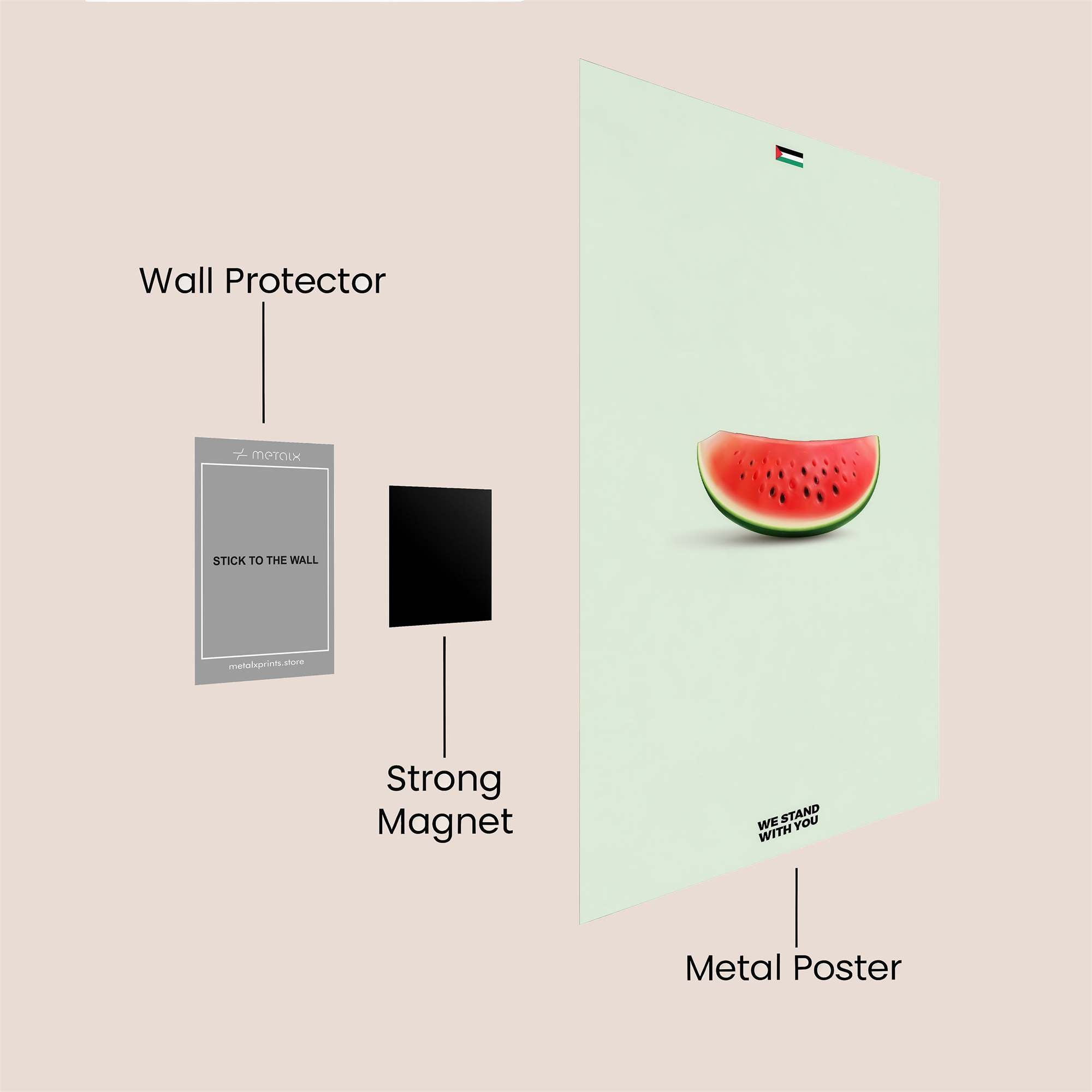 Watermelon Solidarity Safe Wall Magnetic / M