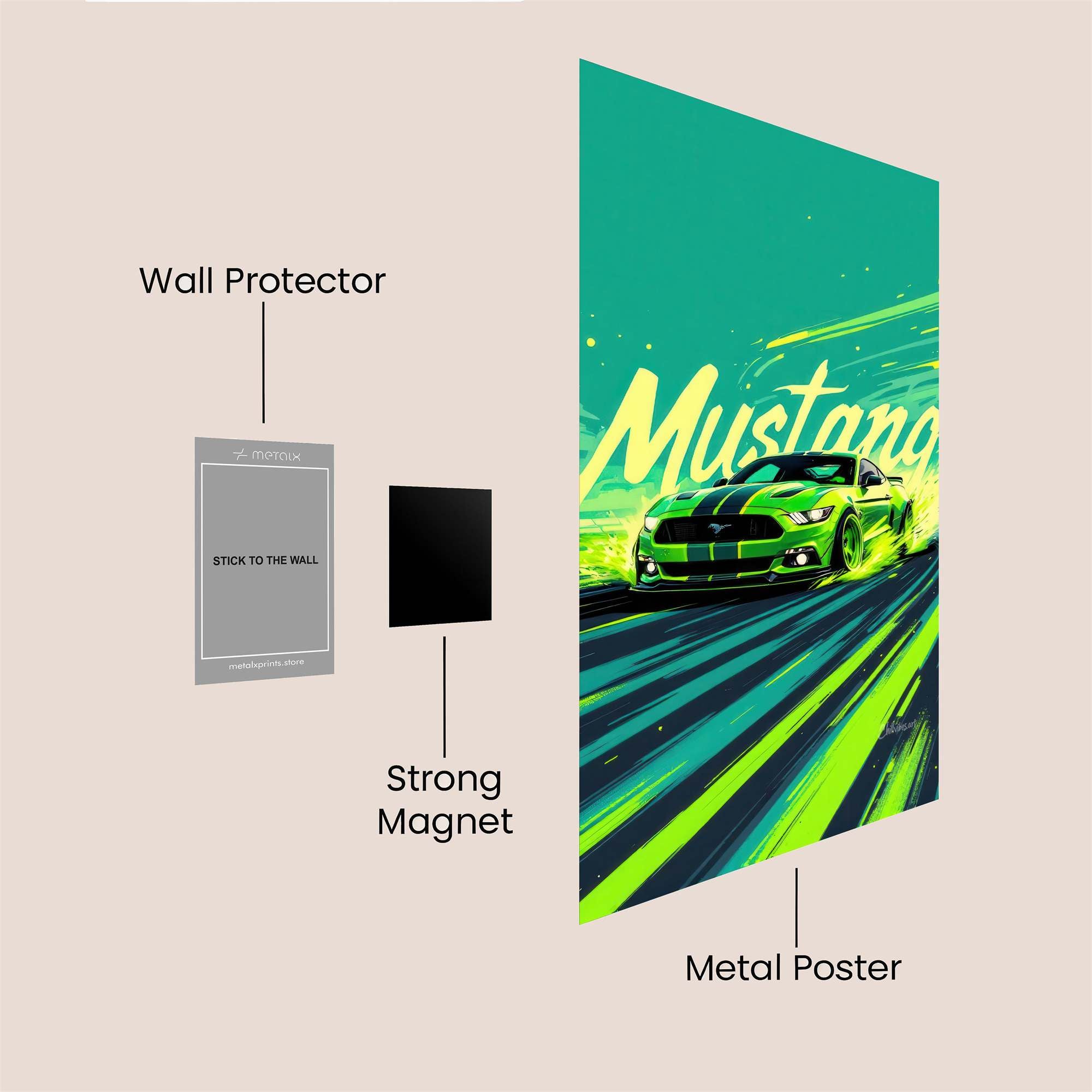 Mustang Velocity Safe Wall Magnetic / M